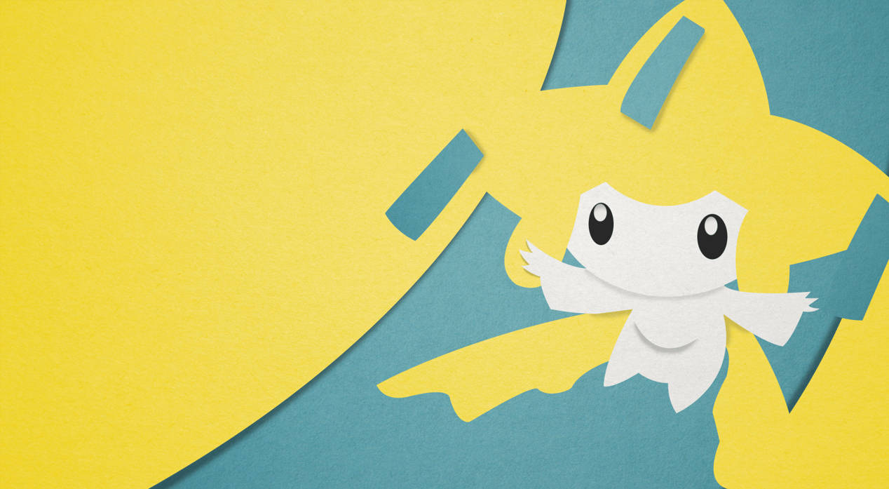 Pokémon Jirachi minimalist albastru galben Fundal
