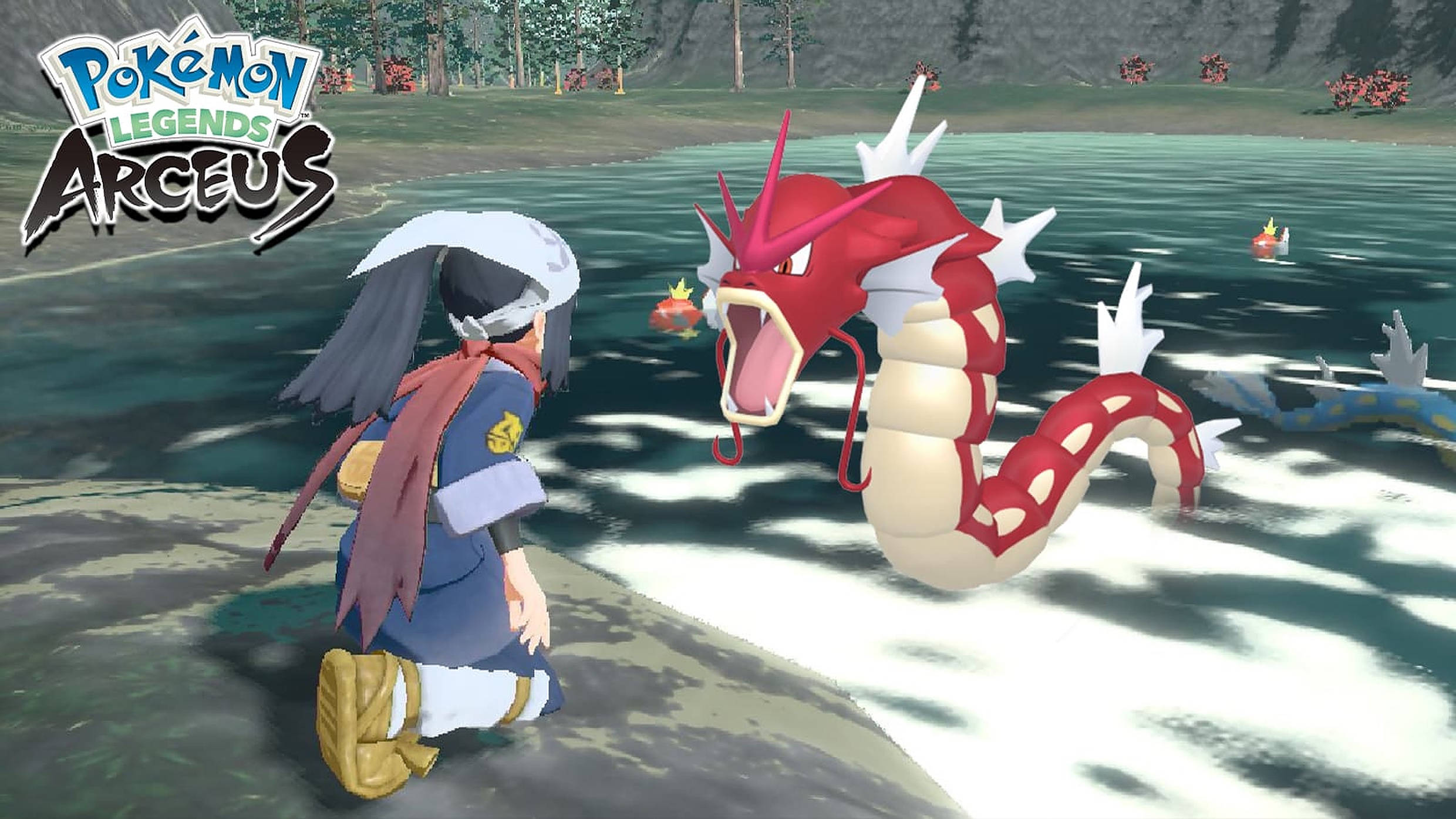 Pokemon Legends Arceus Gyarados Roșu Fundal