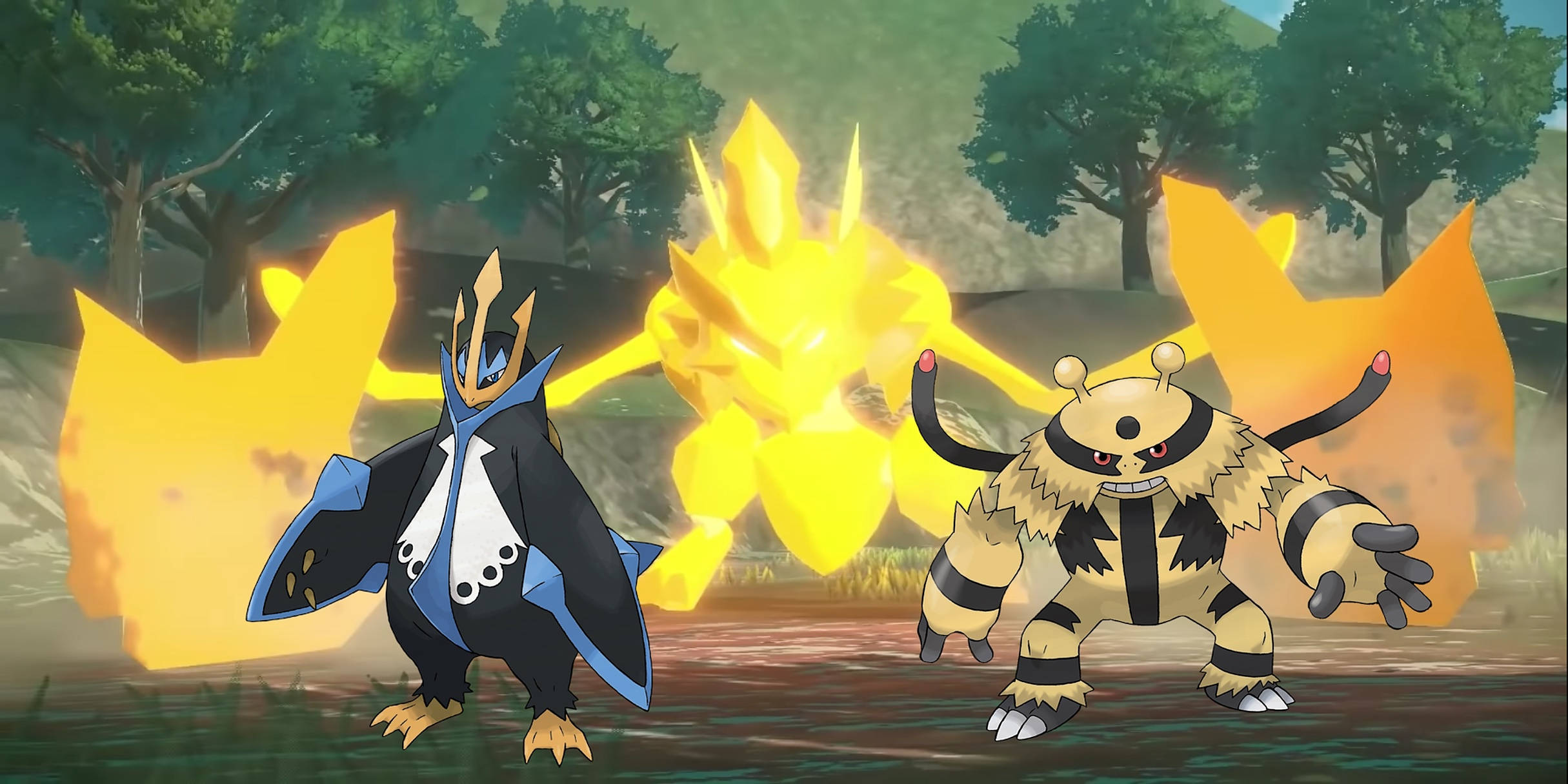 Pokemon Legends Arceus Electivire și Empoleon Fundal