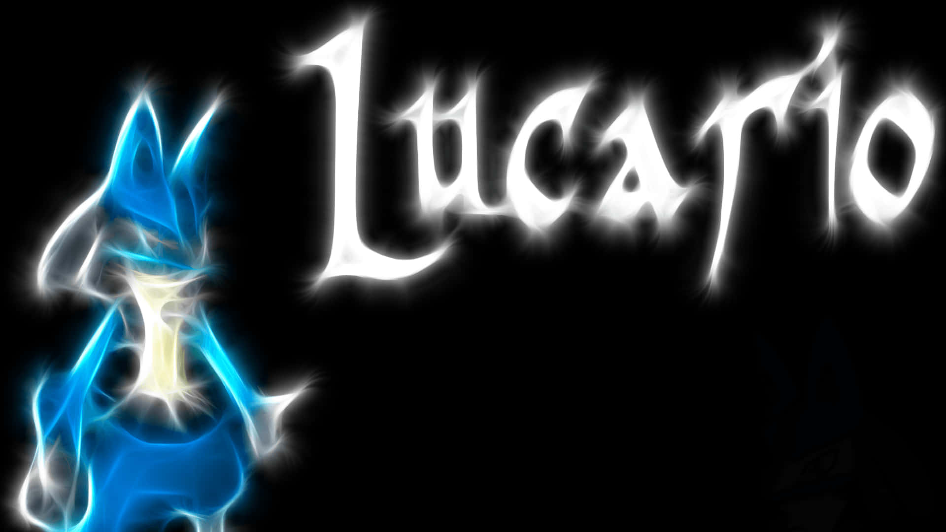 Pokemon Lucario Strălucitor Albastru și Alb Fundal