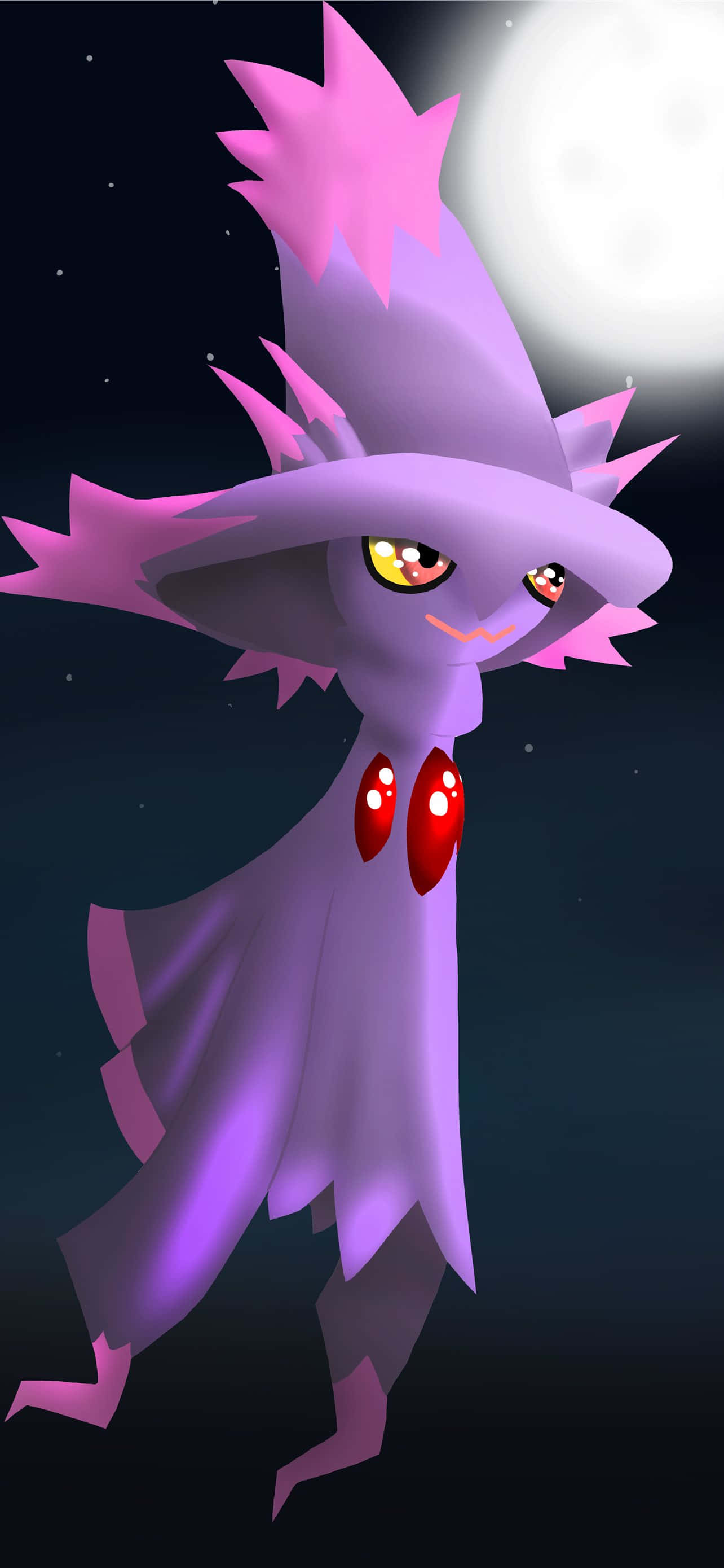 Pokémon Mismagius cu Luna Srtălucitoare Fundal