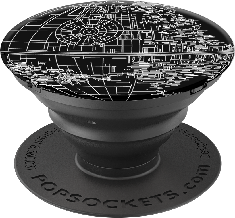 Pop Socket negru cu design grafic Fundal