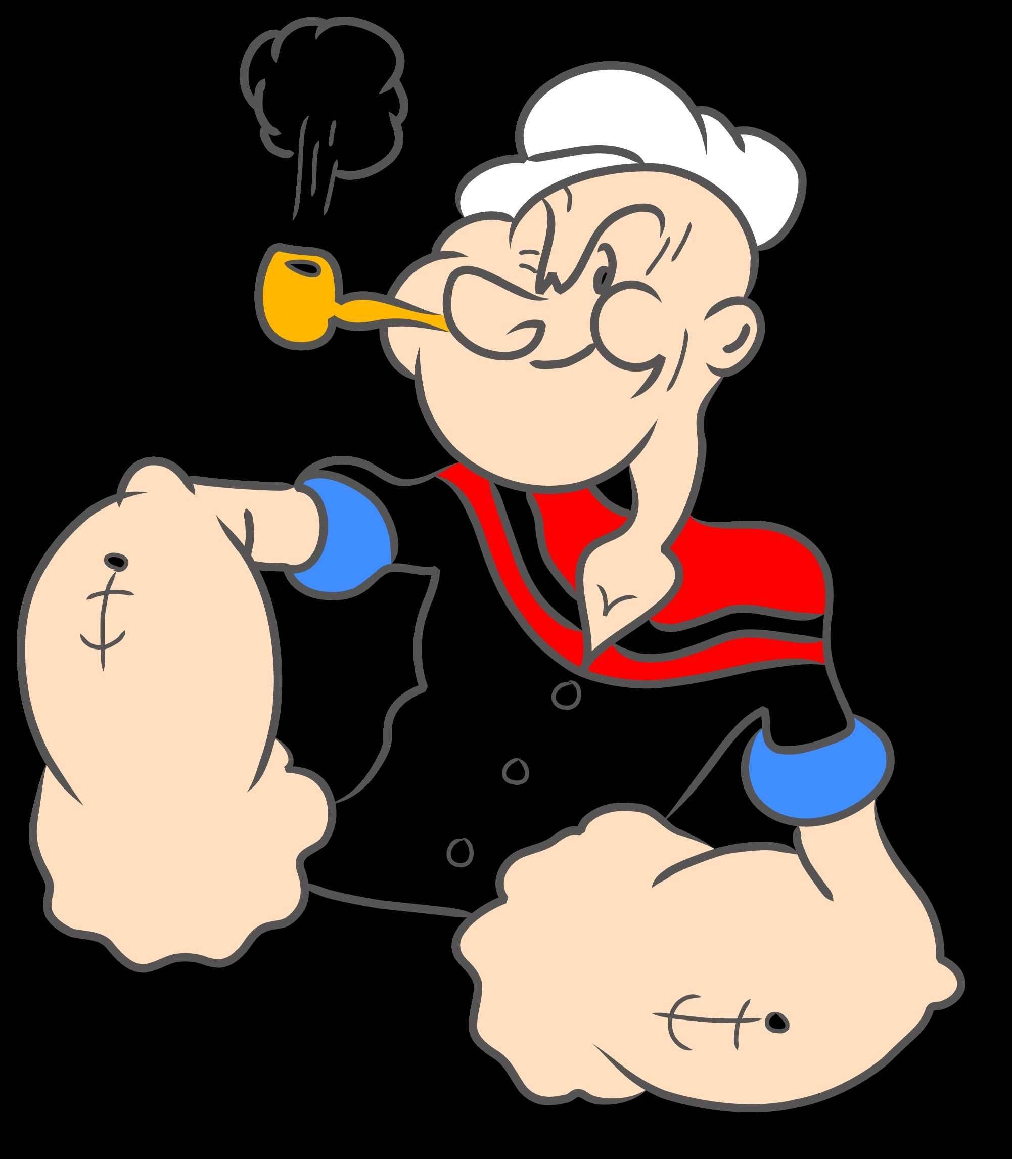 Popeye pozând fericit Fundal