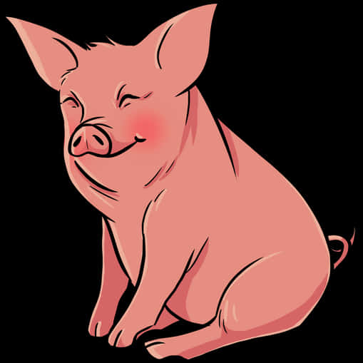 Porc animat zâmbitor Fundal