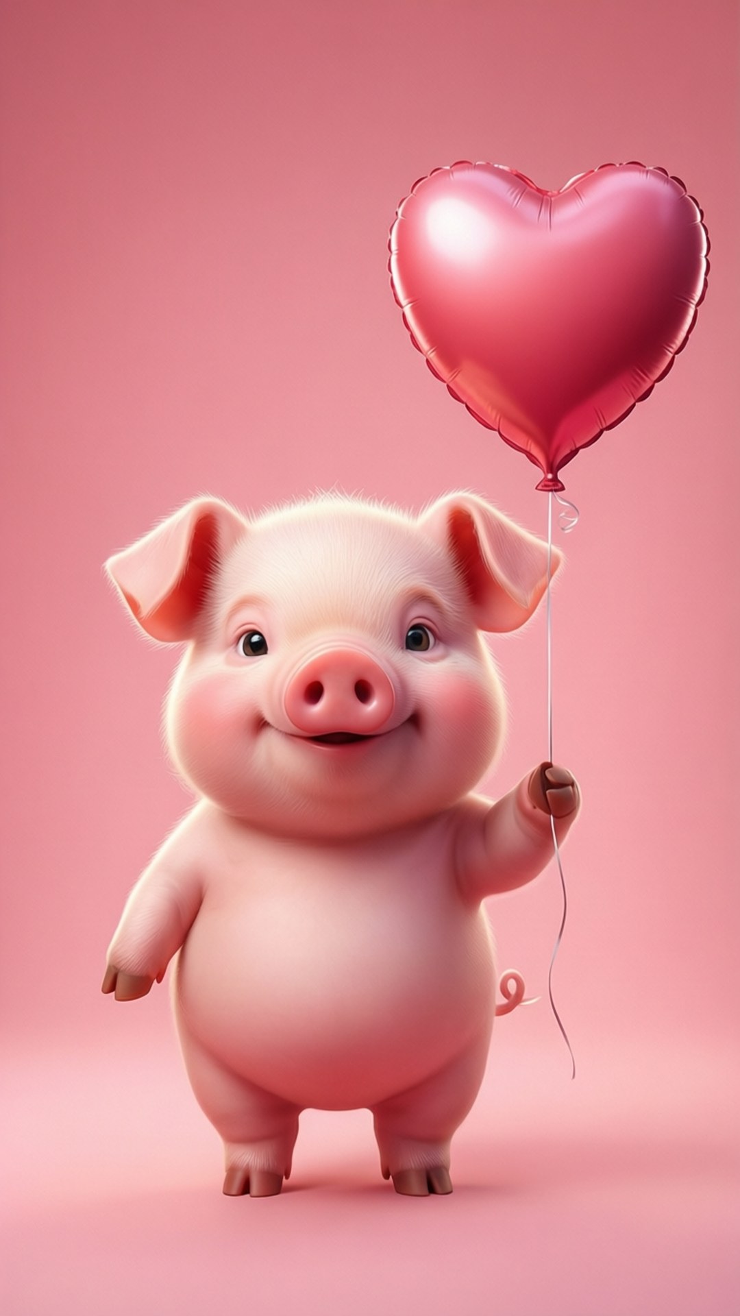 Porc cu balon în formă de inimă Fundal