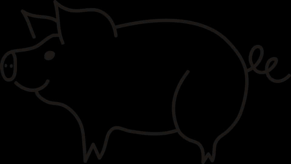 Porc simplu în stil linie artistică Fundal