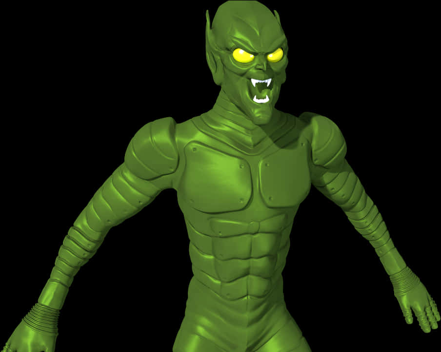 Portret 3D al lui Green Goblin Fundal