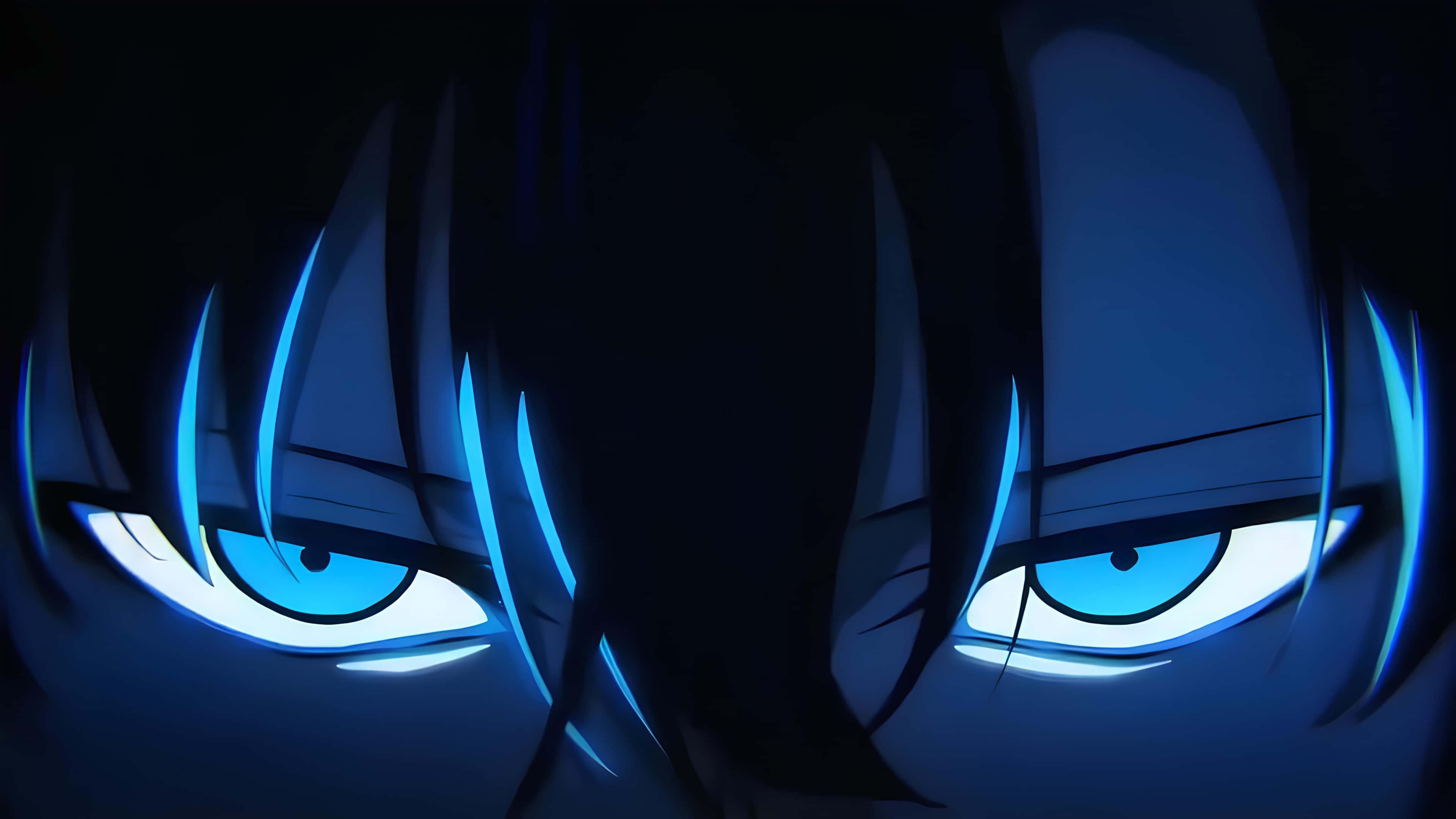 Portret Apropiat al unui Băiat Anime cu Ochi Albaștri Fundal
