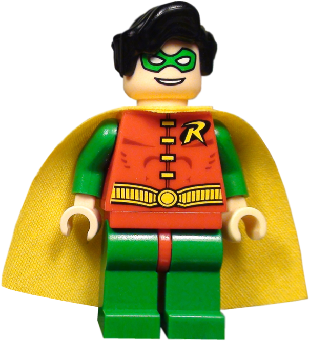 Portret figurină Lego Robin Fundal