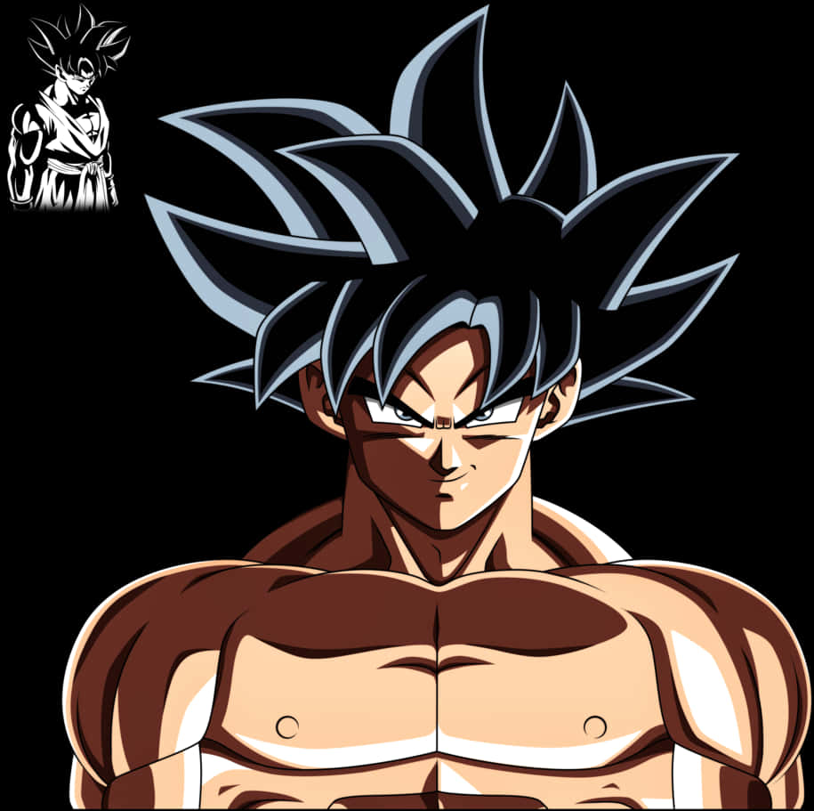 Portret Goku Ultra Instinct Fundal