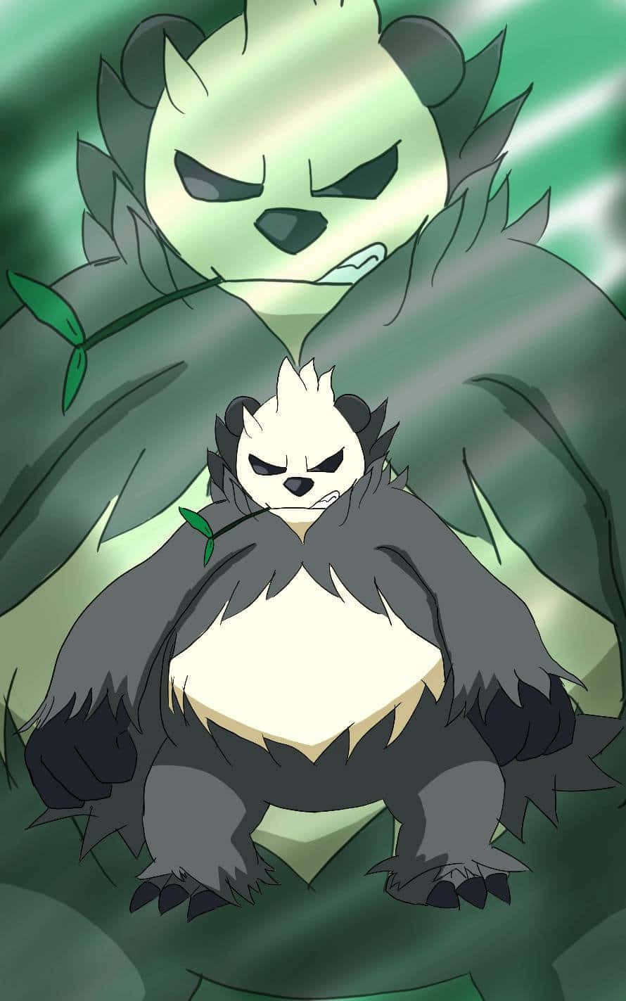 Portret Pangoro cu Estetică Verde Fundal