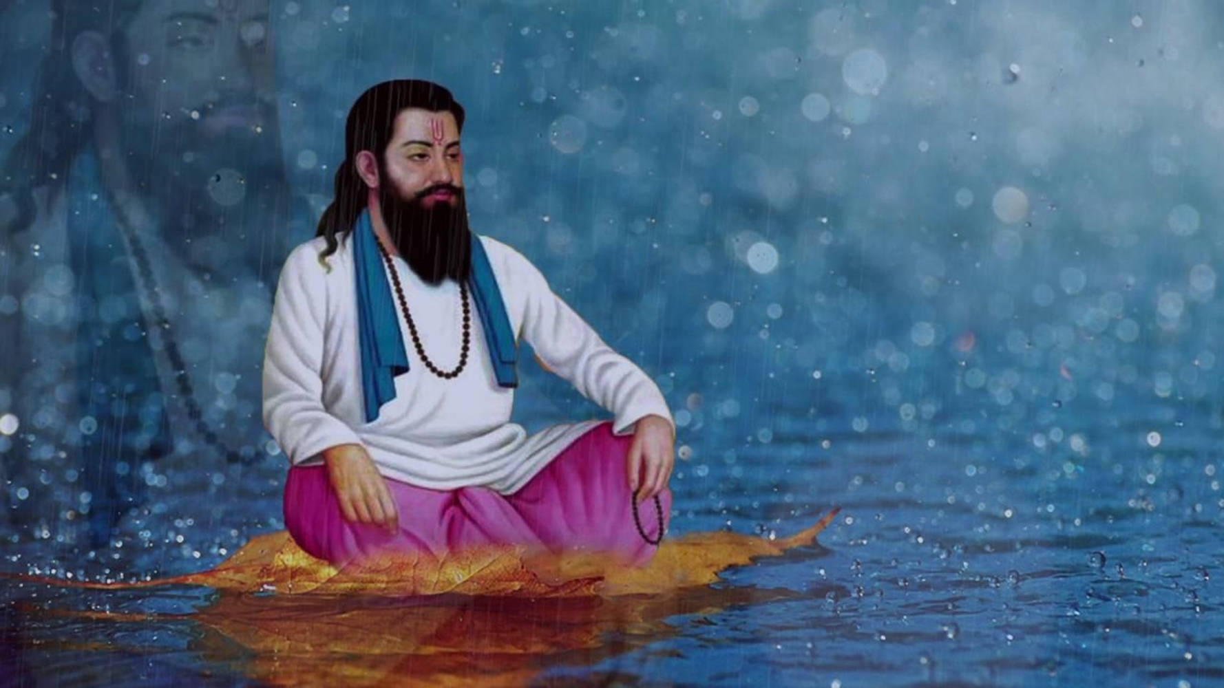 Portret Senin al Guru Ravidass, Sfântul Mișcării Bhakti Fundal