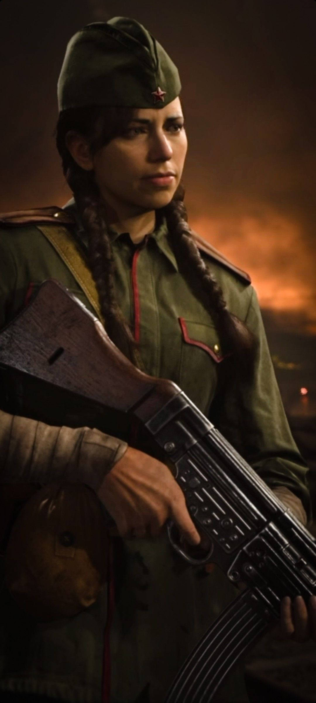 Portretul generalului femeie din Call Of Duty Vanguard Fundal
