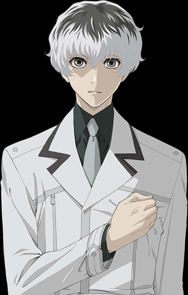 Portretul personajului anime Kaneki Ken Fundal