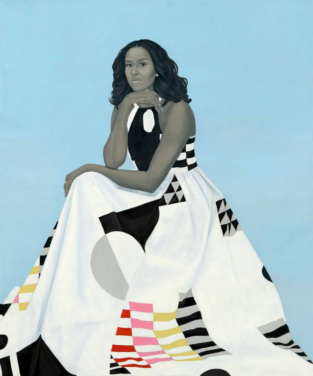 Portretul Primei Dame Michelle Obama Fundal