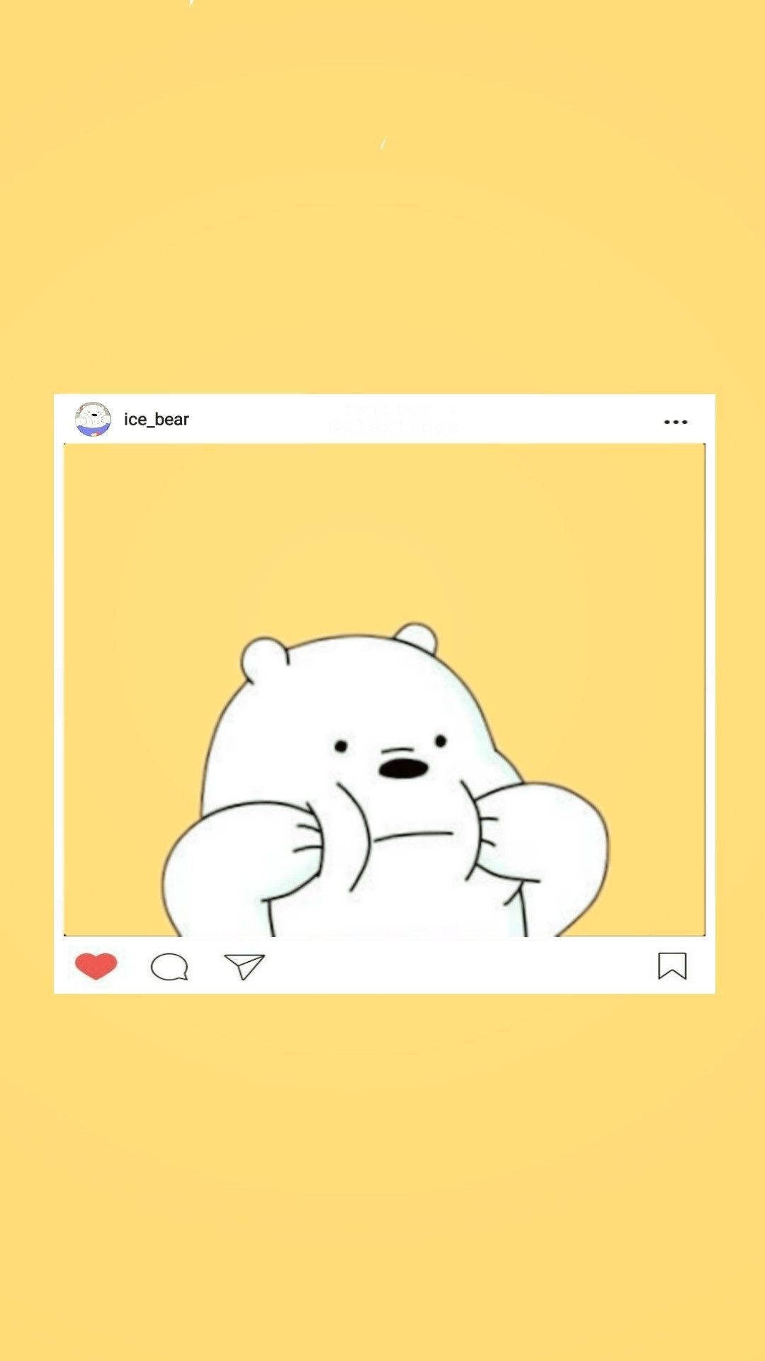 Postare precum pe Instagram cu Ursul de Gheață Fundal