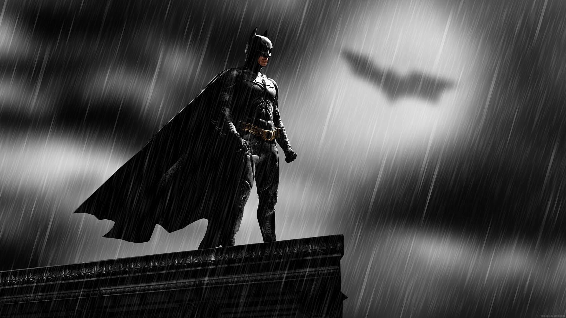 Poster Batman Noapte Ploioasă Fundal