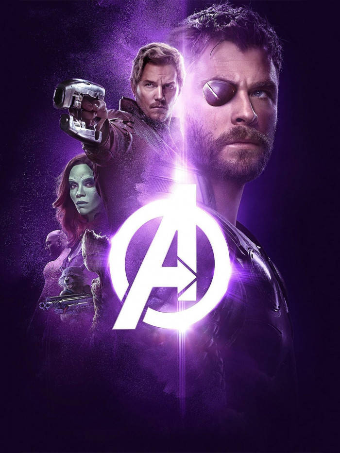 Poster Cool cu Thor și Gardienii din Avengers Fundal