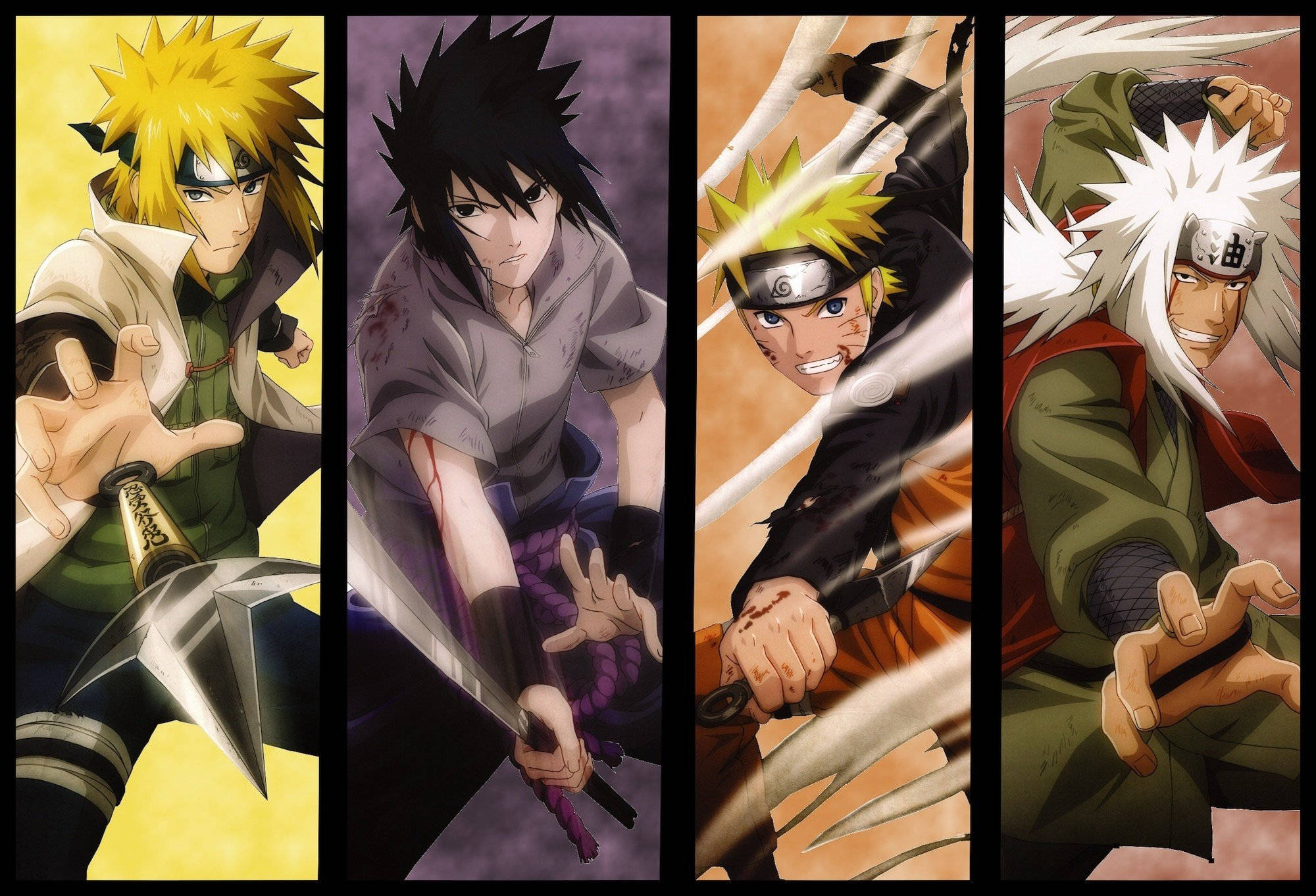 Poster cu Naruto și alți ninja Fundal