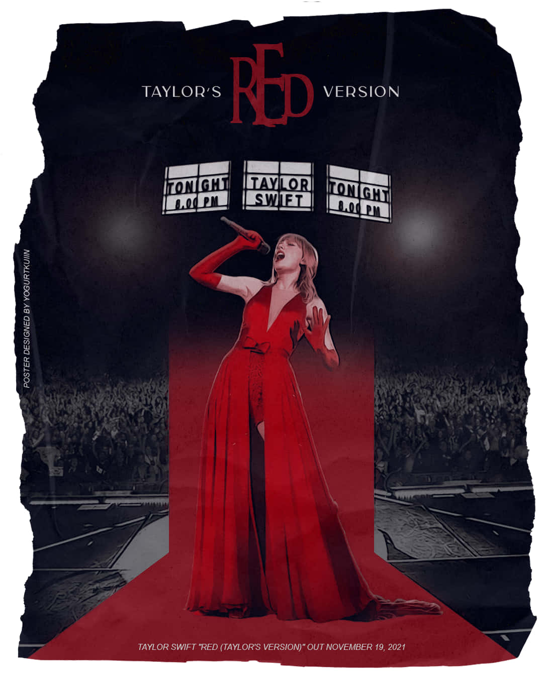 Poster cu Performanța Red Taylors Version Fundal