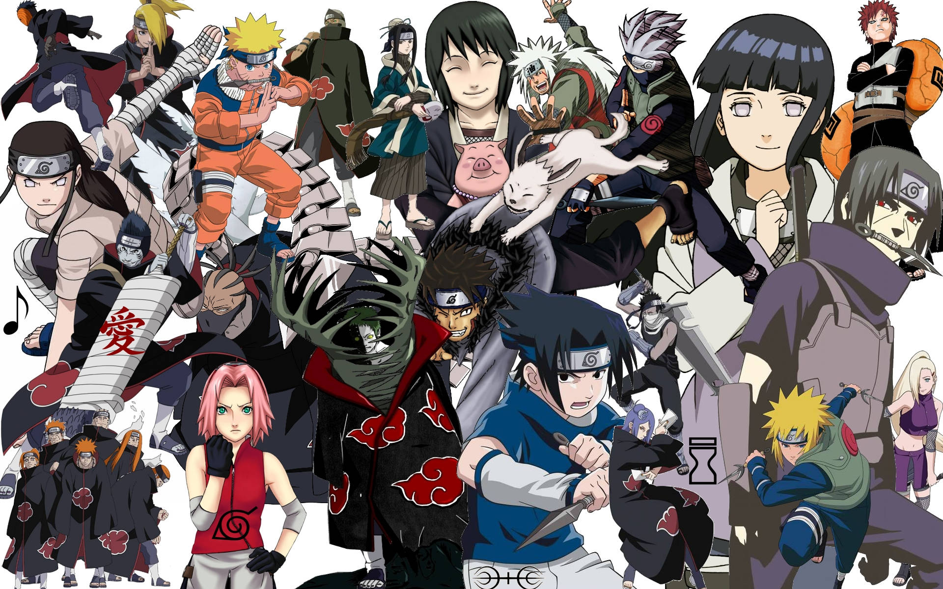 Poster cu Personajele Principale din Naruto Fundal