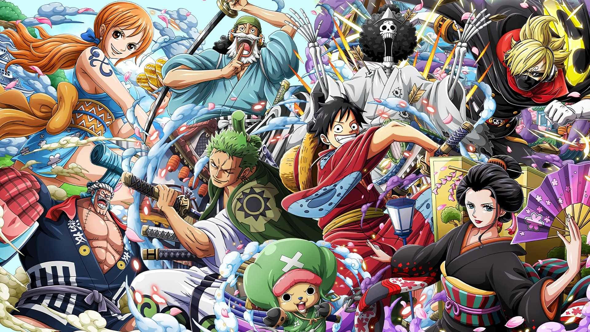 Poster cu Sezonul 19 One Piece Fundal