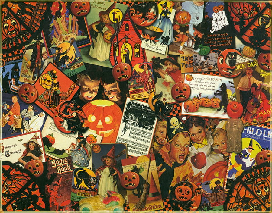 Poster de Halloween Vintage Fundal