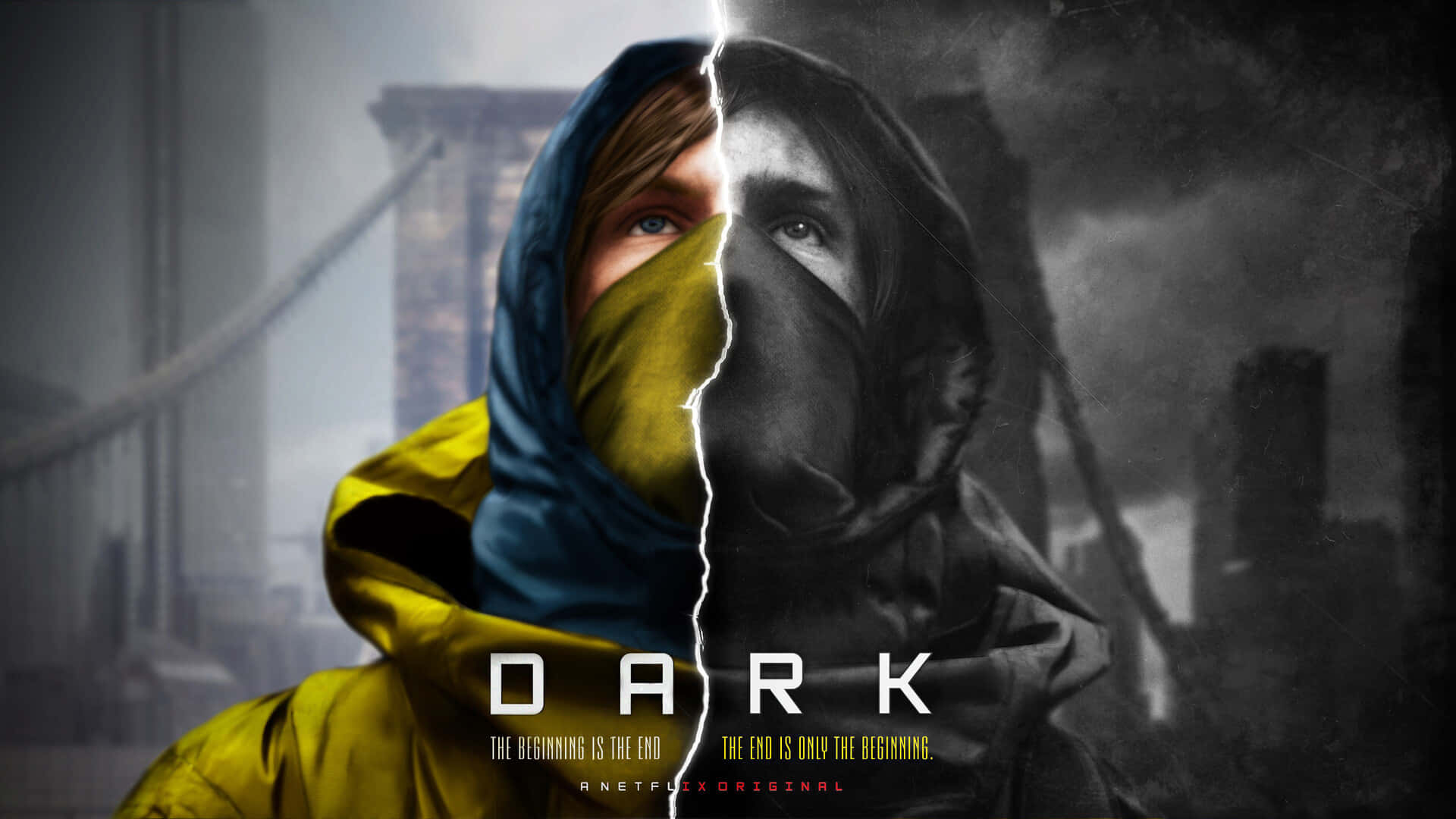 Poster despicat al serialului original Netflix Dark Fundal
