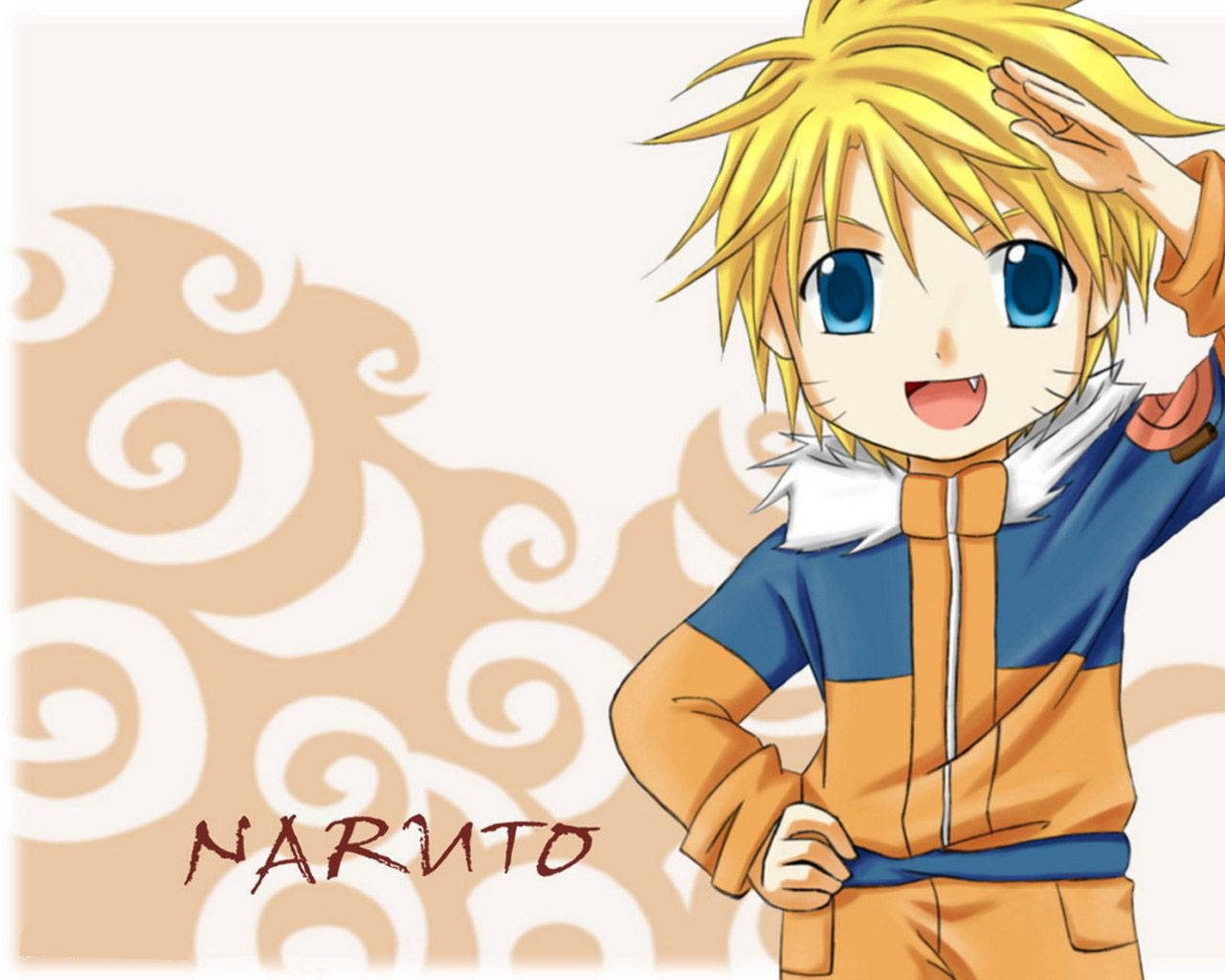 Poster drăguț cu Naruto în stil cartoon Fundal