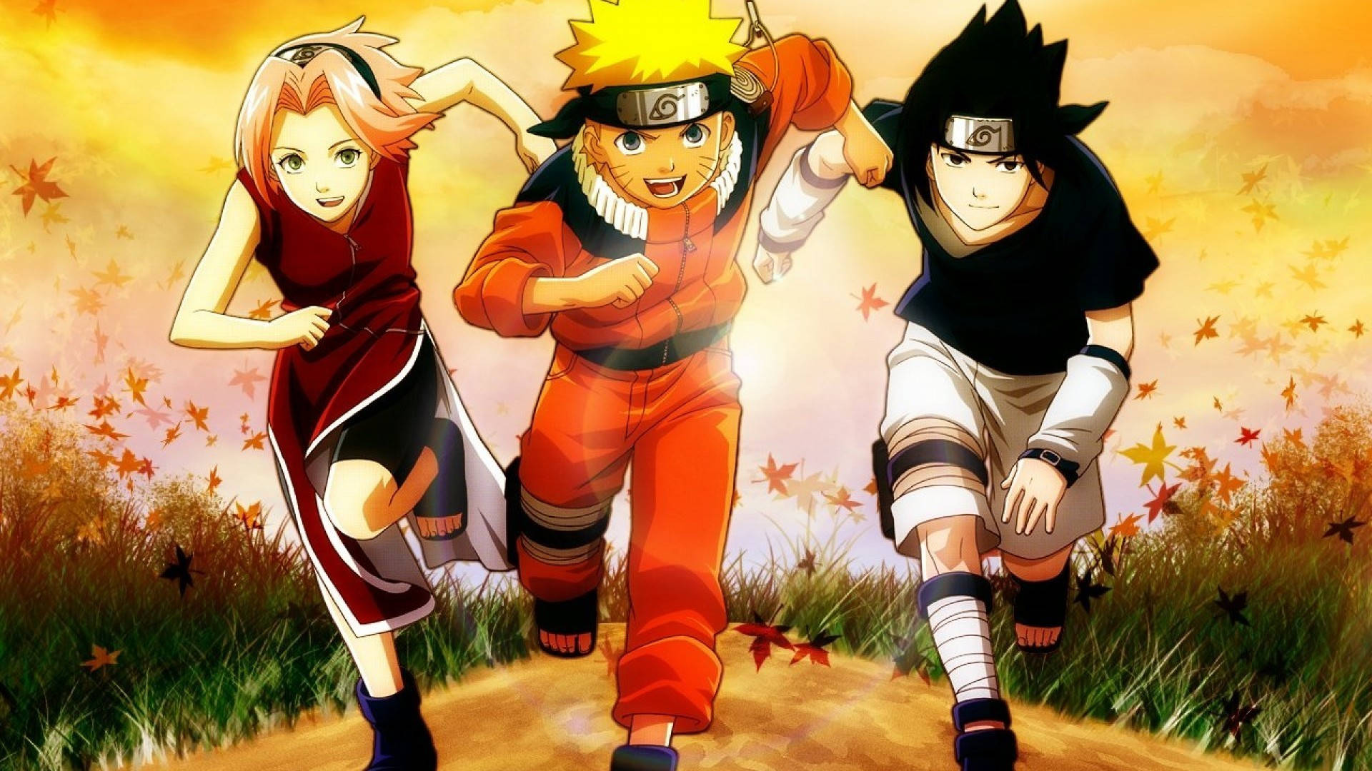 Poster iconic Naruto și Echipa 7 Fundal