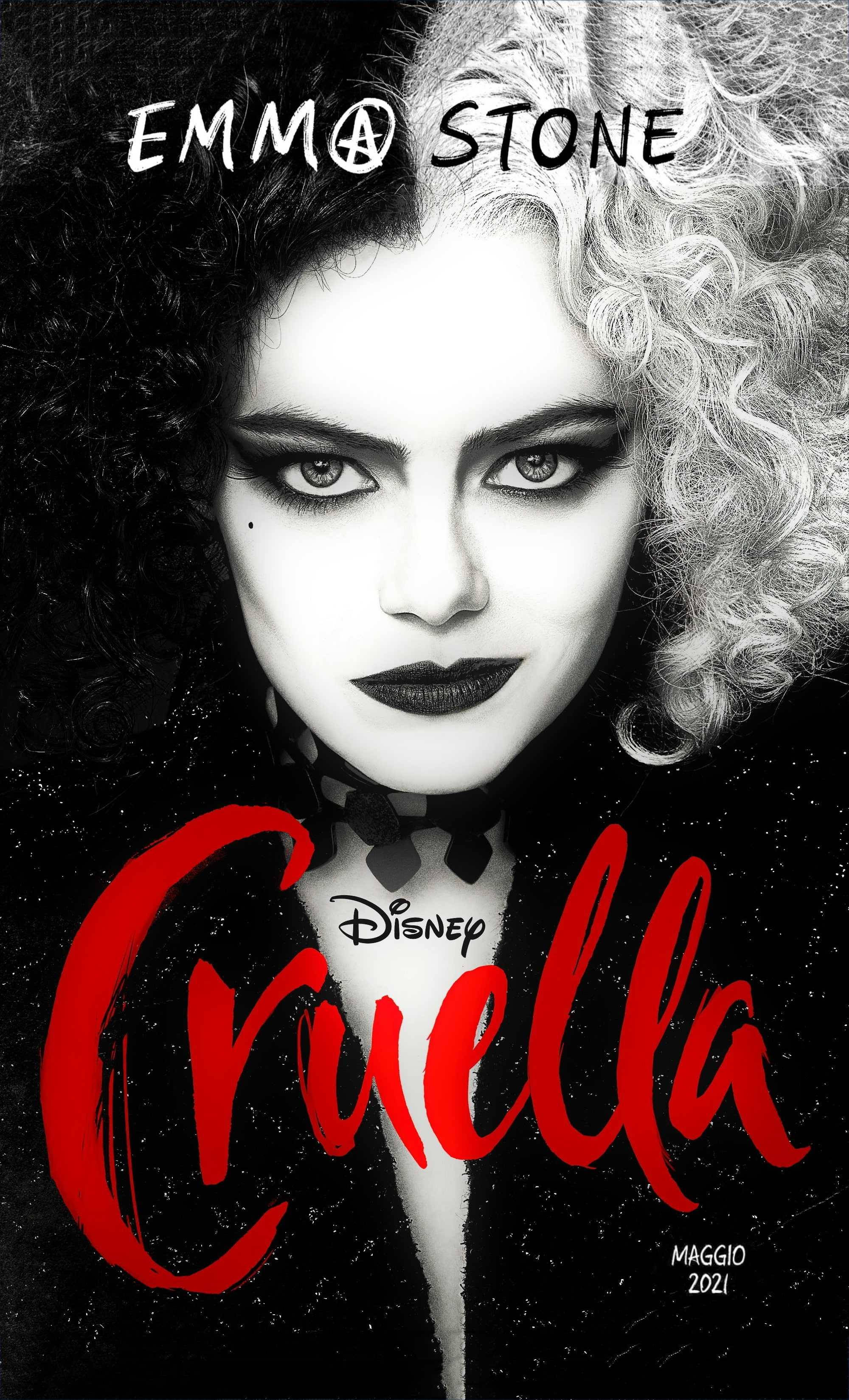 Poster Monocrom Cruella Fundal