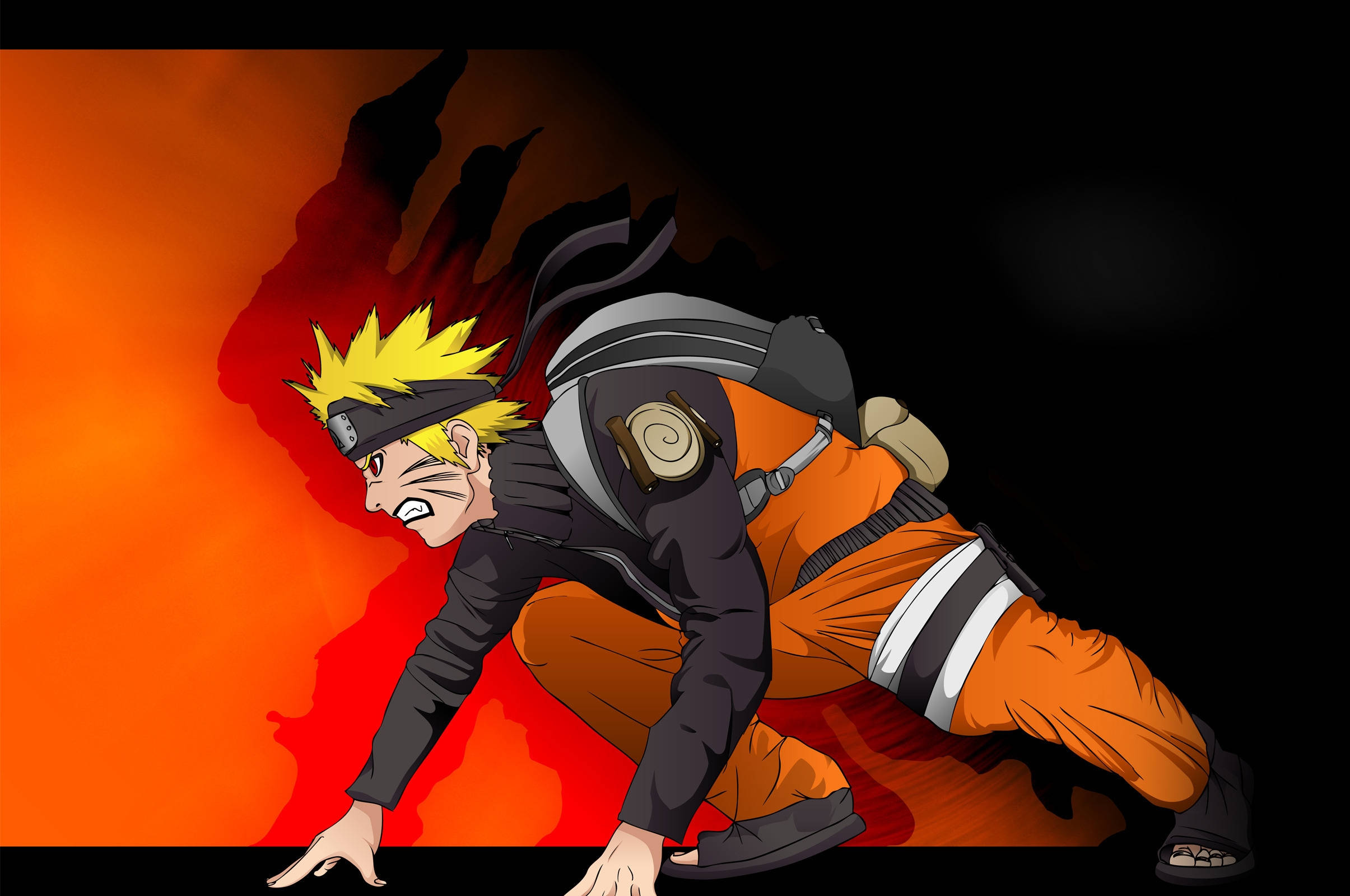 Poster Naruto în Poziție de Luptă Fundal
