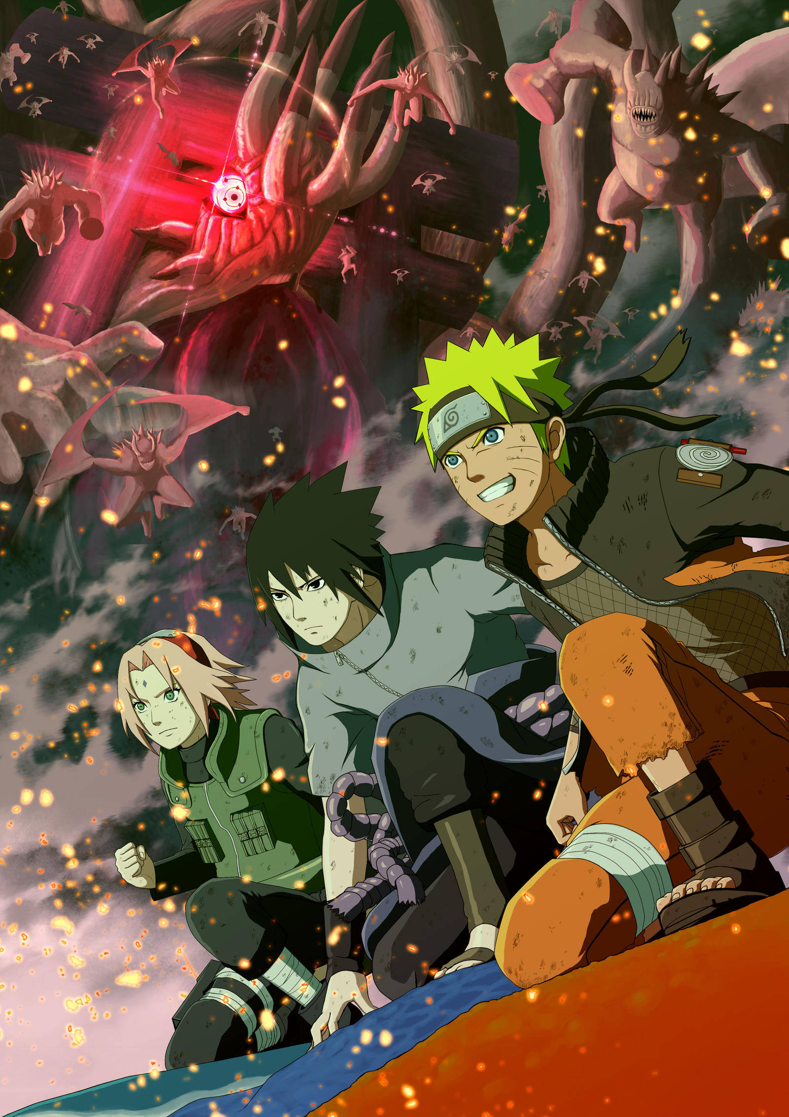 Poster Naruto și Echipa 7 Fundal