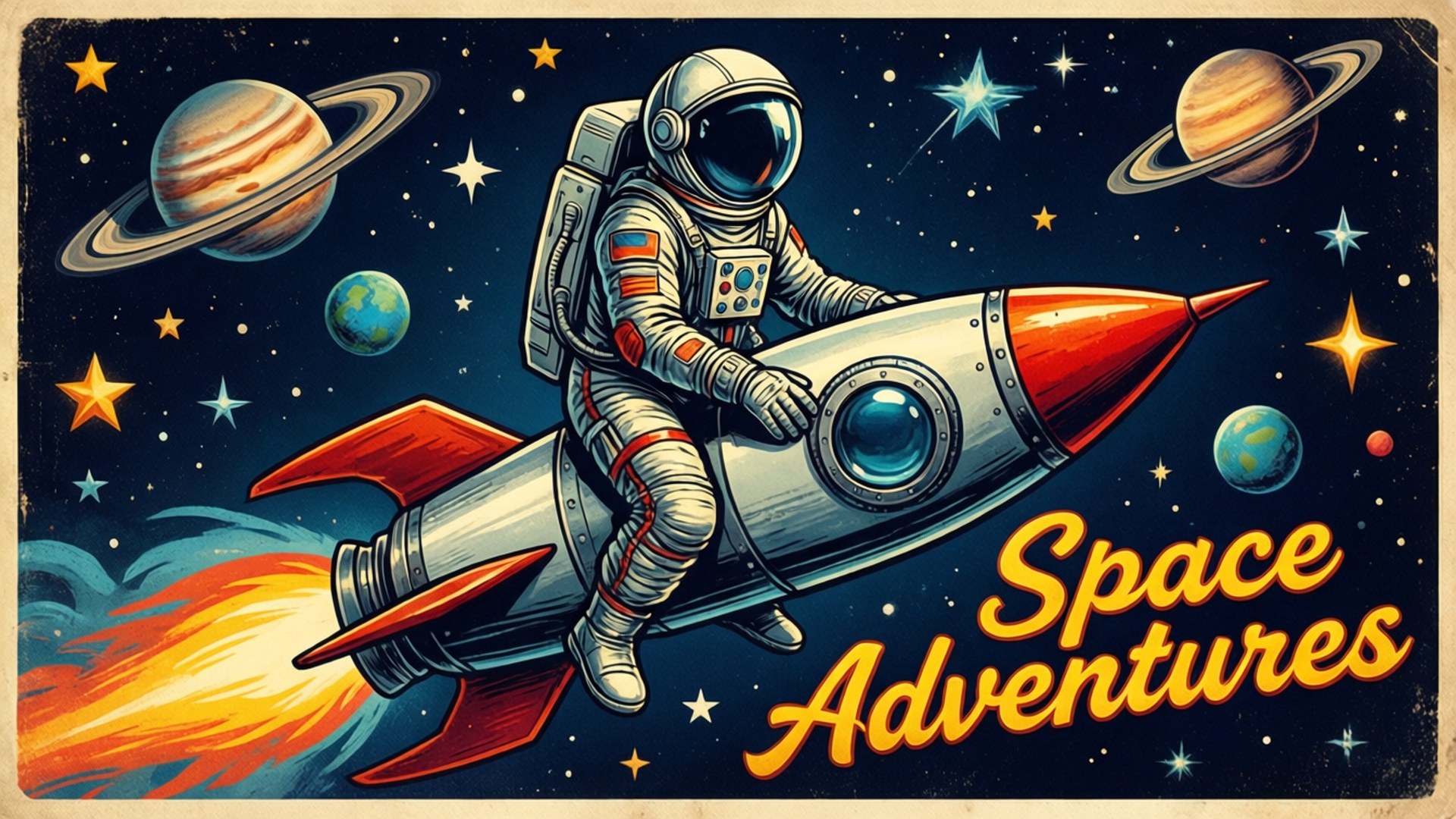 Poster spațial retro Fundal