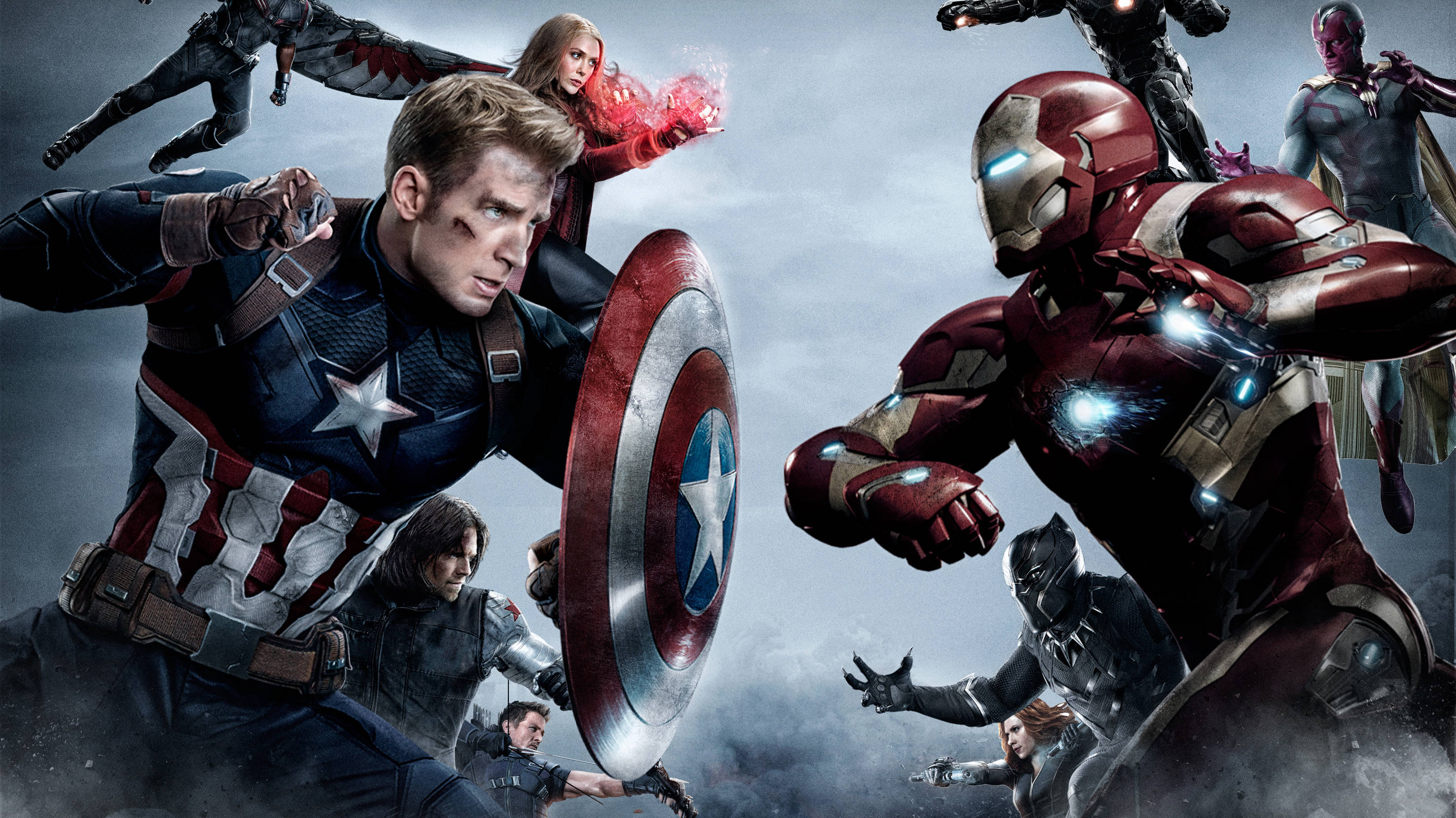 Poster sumbru Captain America Civil War Fundal