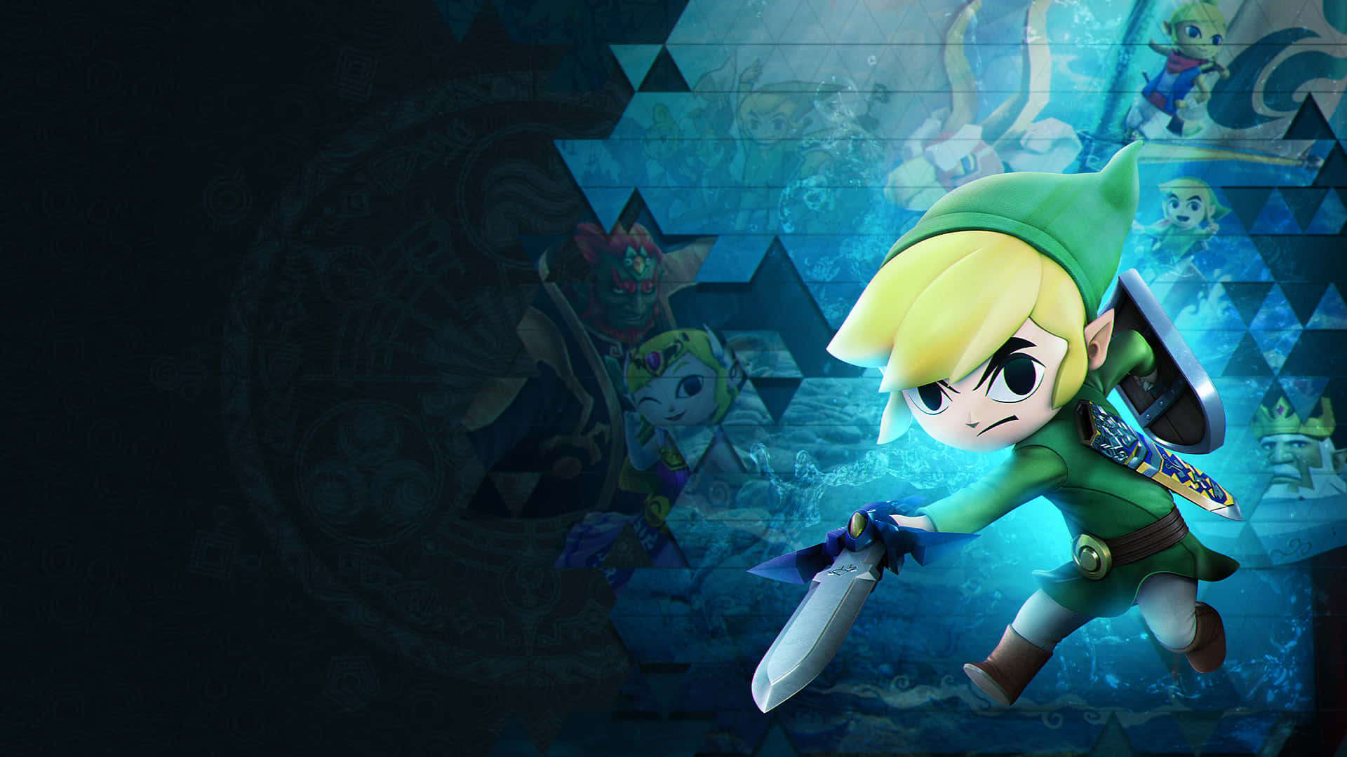 Poster The Legend Of Zelda cu Toon Link Fundal