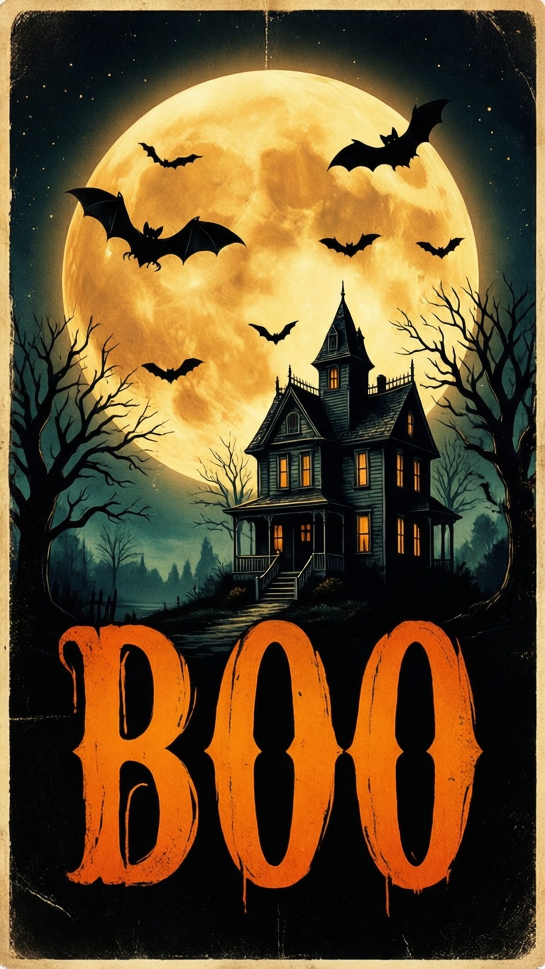 Poster Vintage de Halloween Fundal
