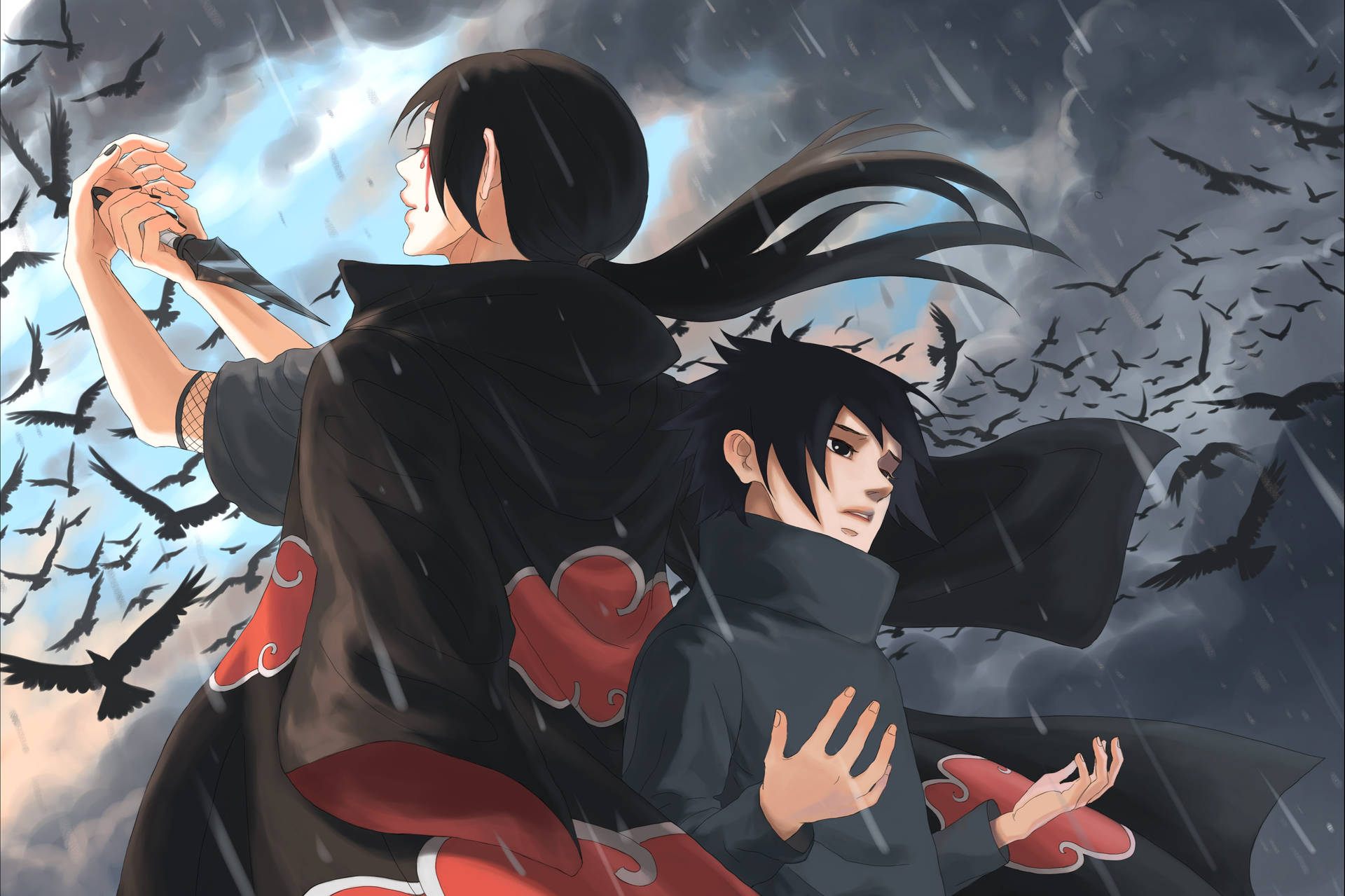Fond de ecran Naruto 4K cu frații Uchiha — Naruto 4K GIF Fundal