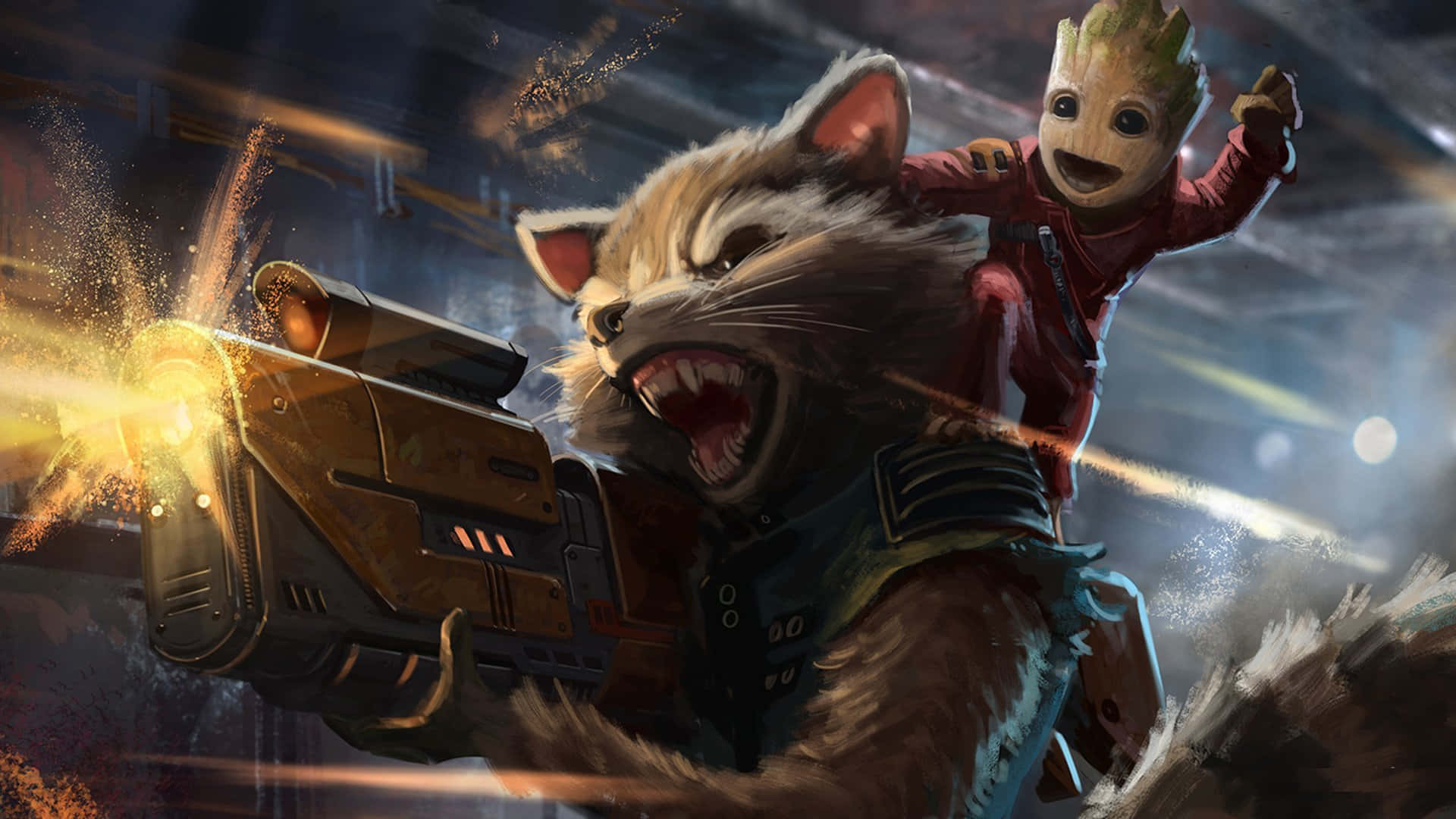 Poza amuzantă cu Rocket Raccoon din Gardienii Galaxiei Fundal