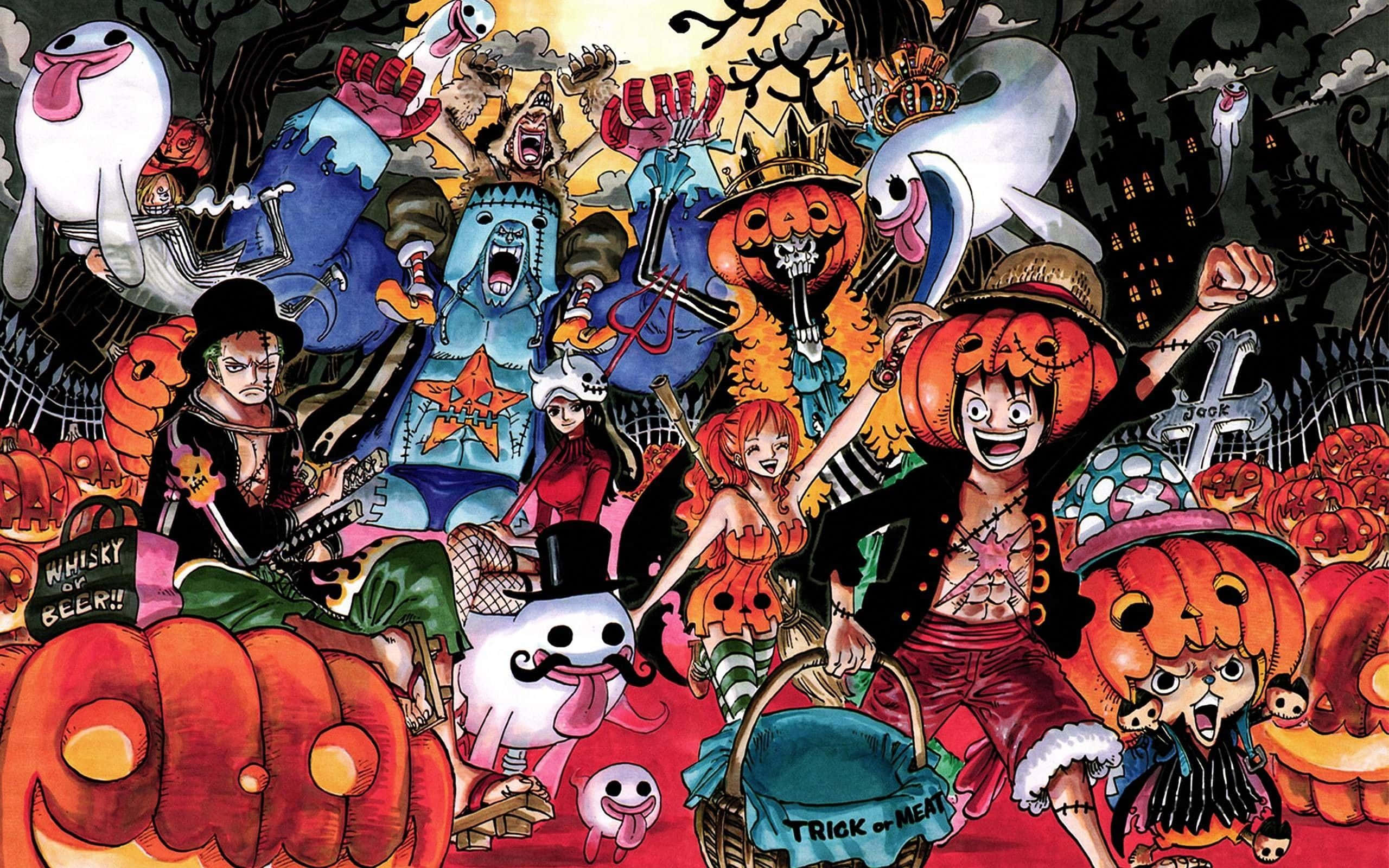 Poză cu petrecerea de Halloween One Piece Fundal