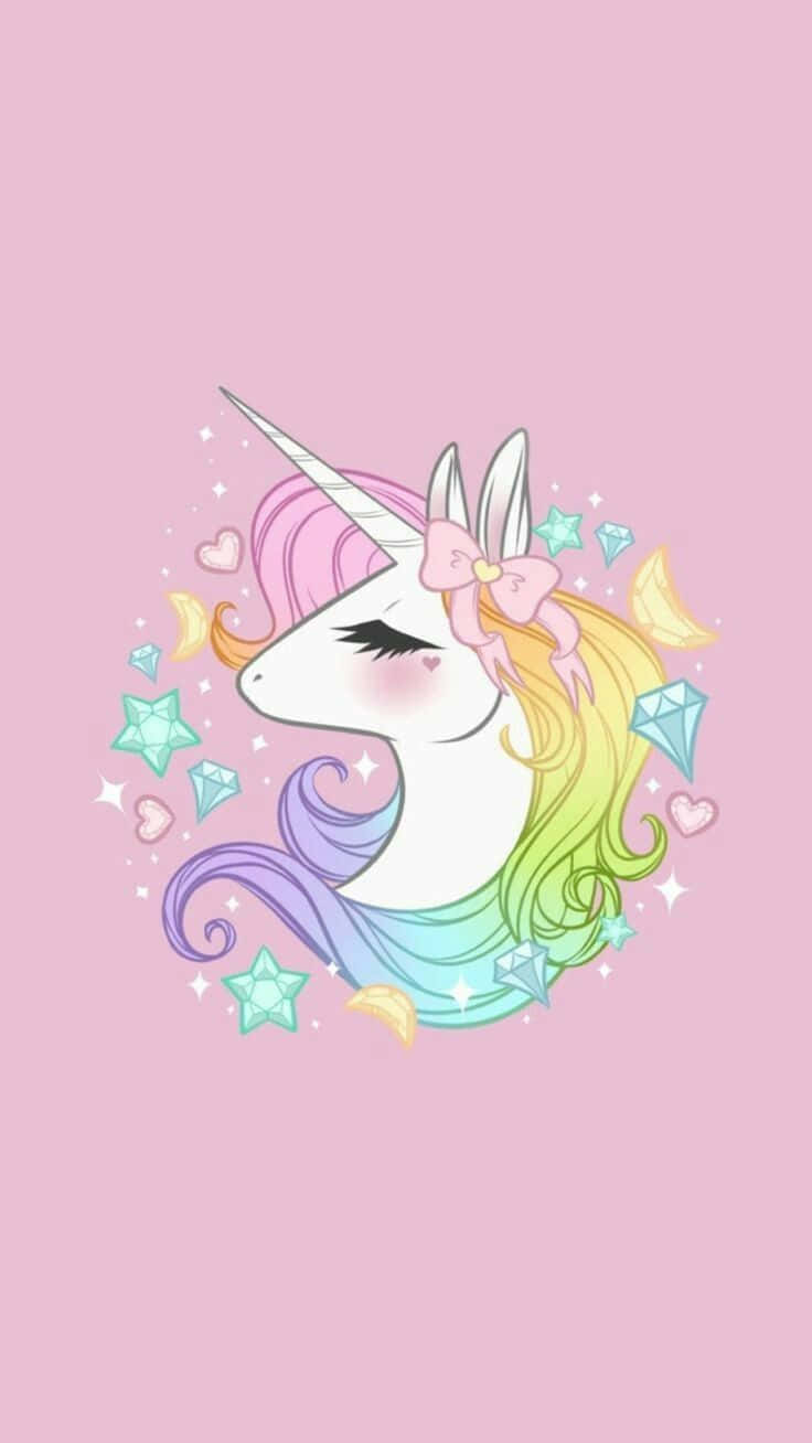 Poza cu unicorn drăguț și ponei magic frumos Fundal