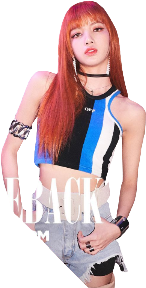 Poză de modă a unei membre Blackpink Fundal