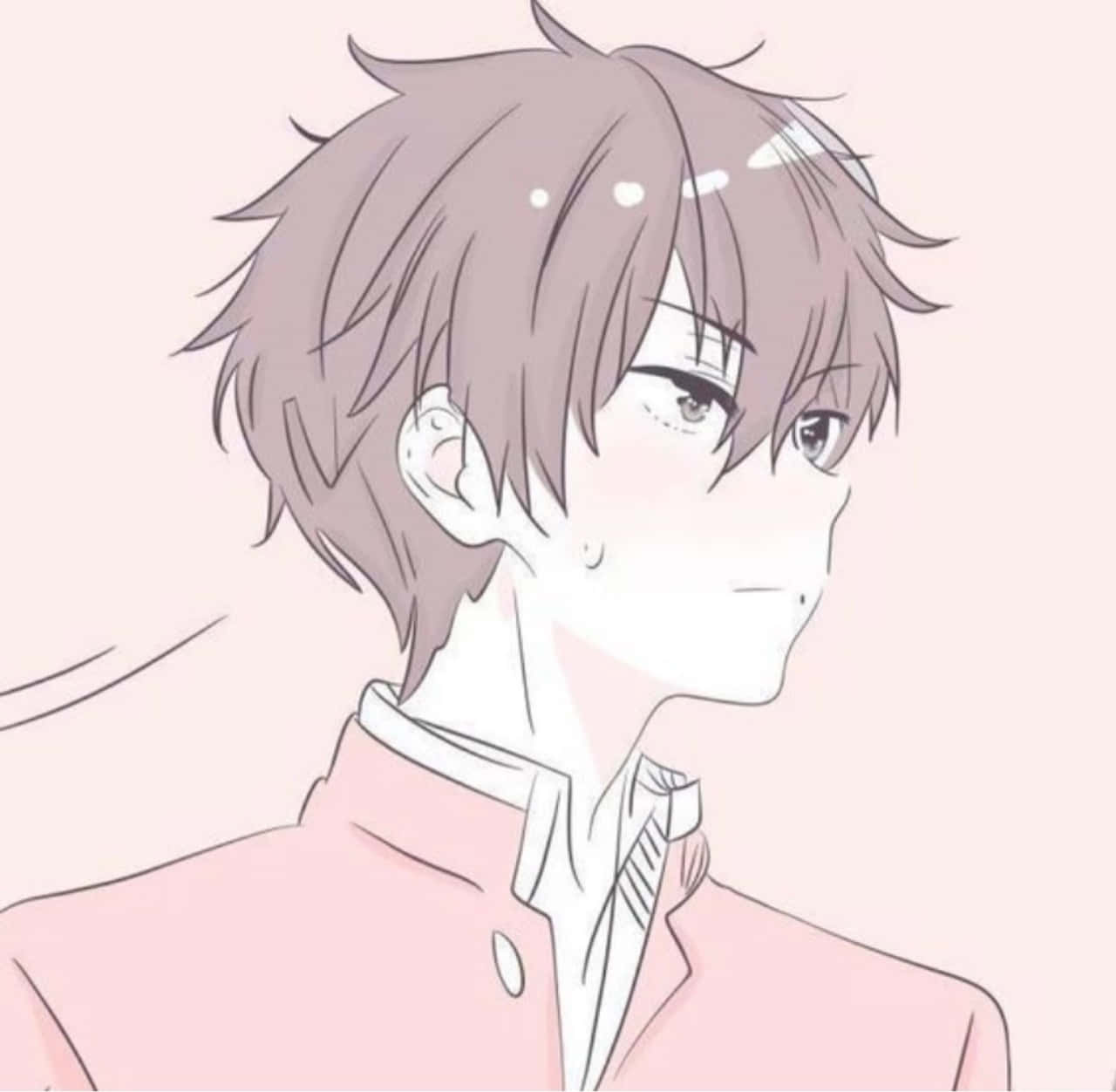 Poza de profil anime cu băiat roz pastel, pereche Fundal