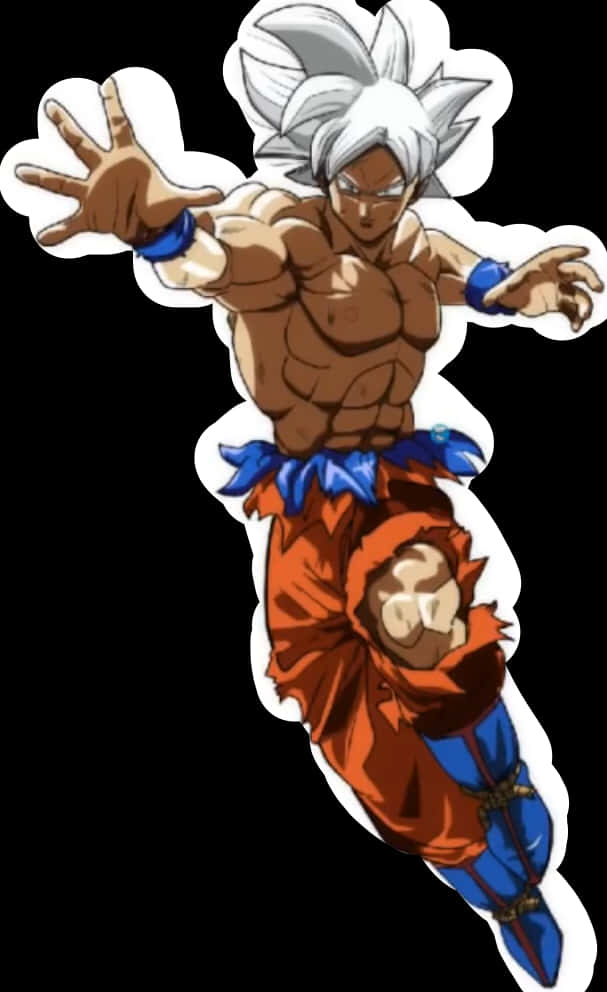 Poză dinamică cu Goku Ultra Instinct Fundal