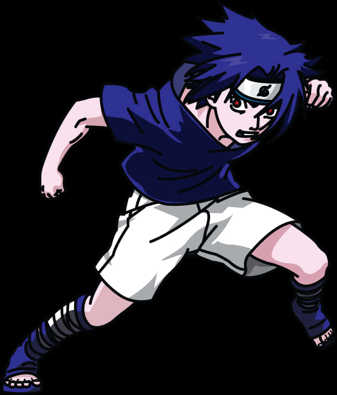 Poză dinamică cu Ninja Sasuke în acțiune Fundal