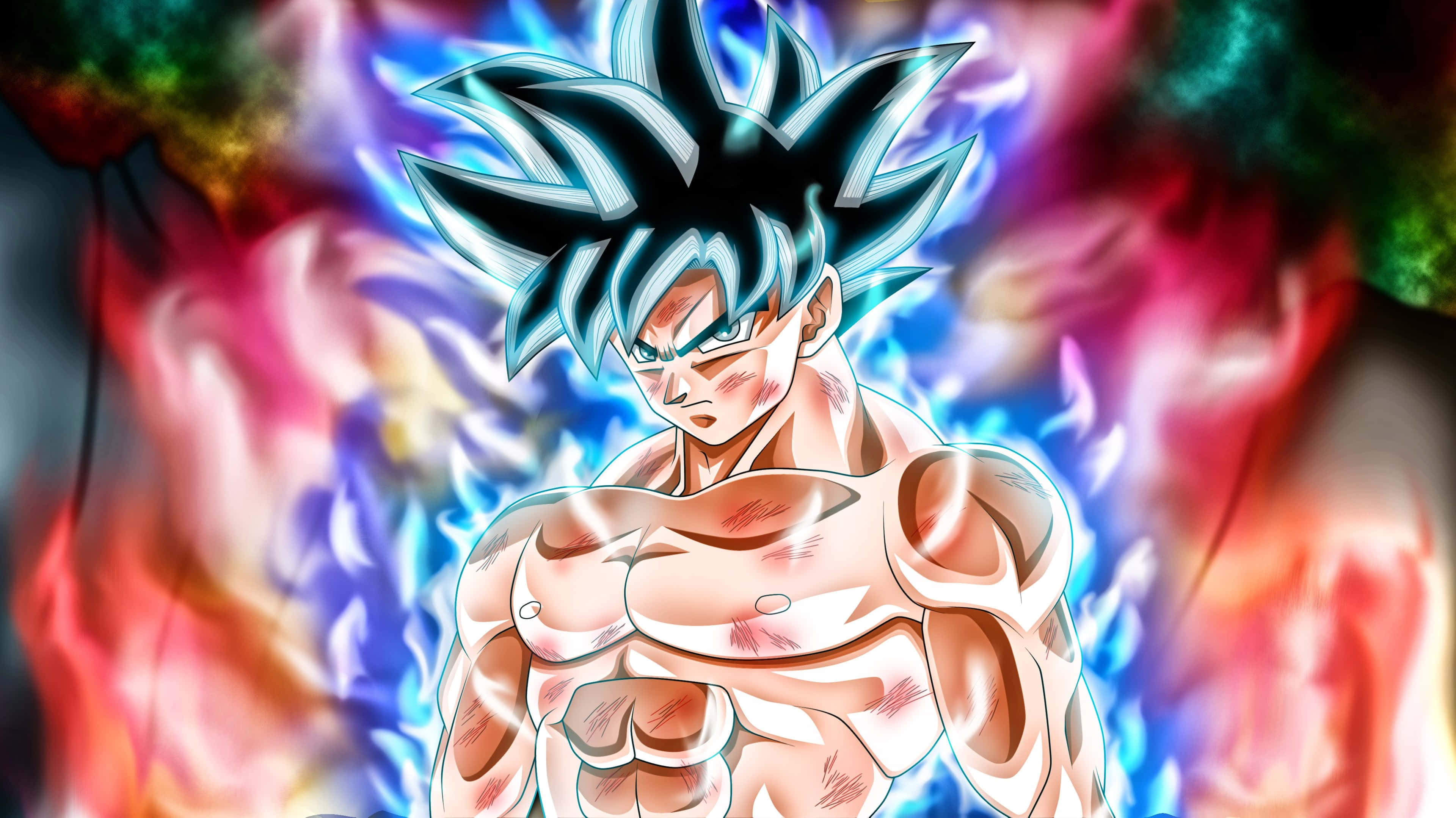 Poza Dragon Ball Super cu Flamă Albastră Fundal