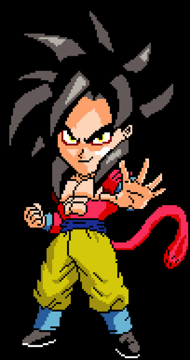 Poză Goku în stil Pixel Art Fundal