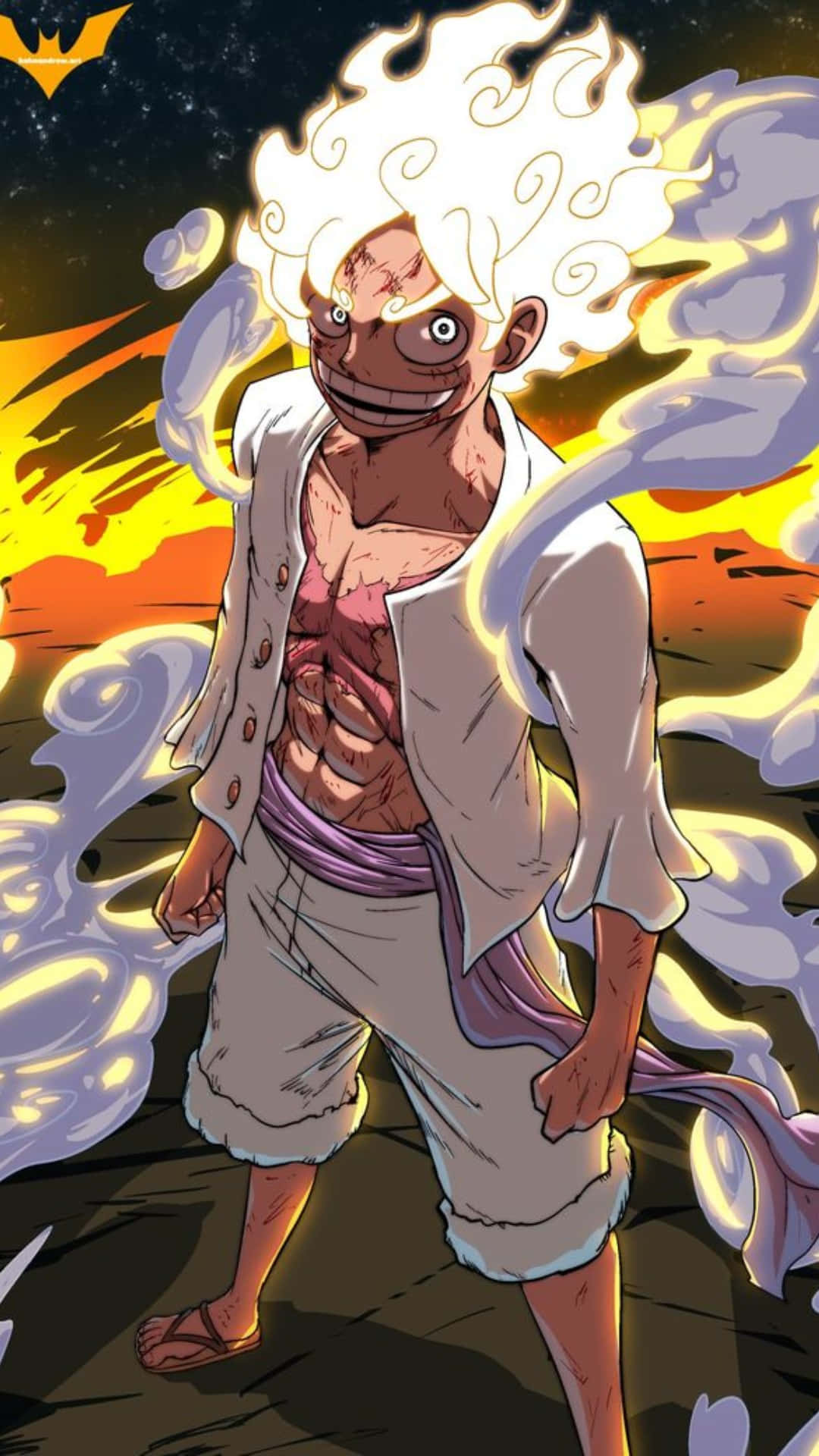 Poza Luffy Gear 5 din One Piece Fundal