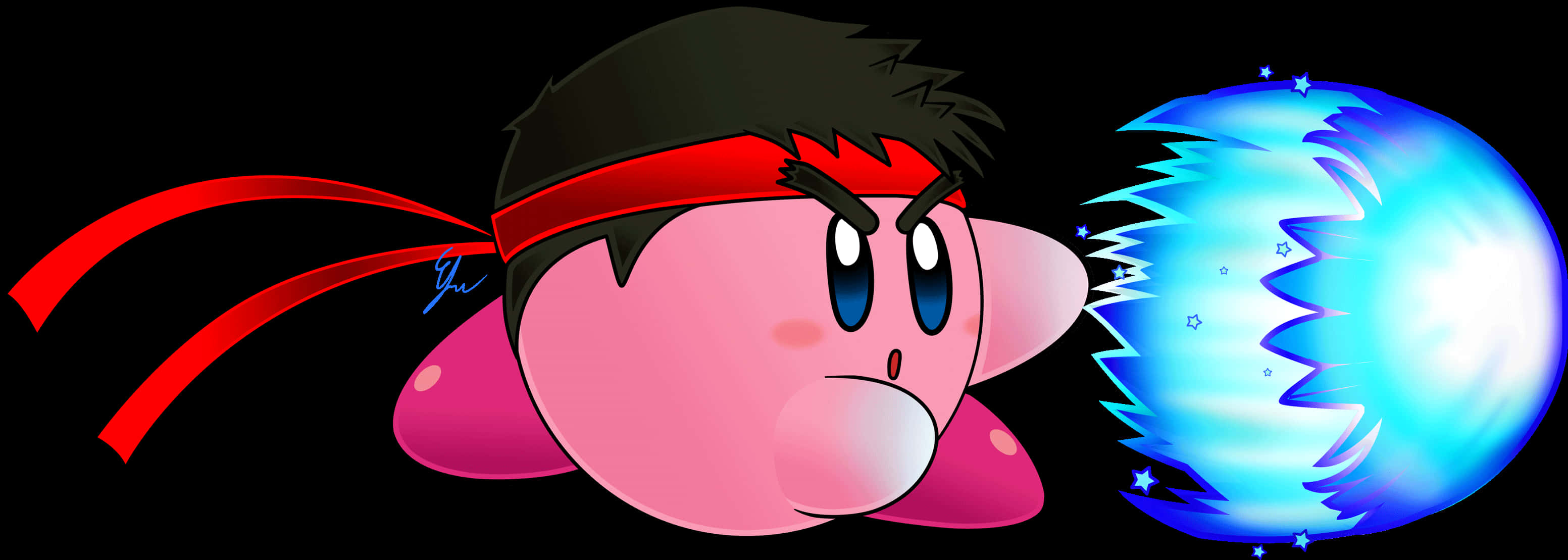 Poziția de luptă a lui Kirby cu minge de energie Fundal