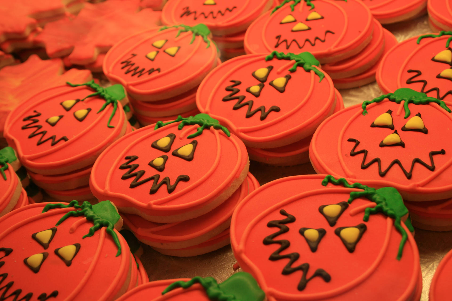 Tapet cu prăjituri drăguțe cu dovleac pentru Halloween. — GIF cool Fundal